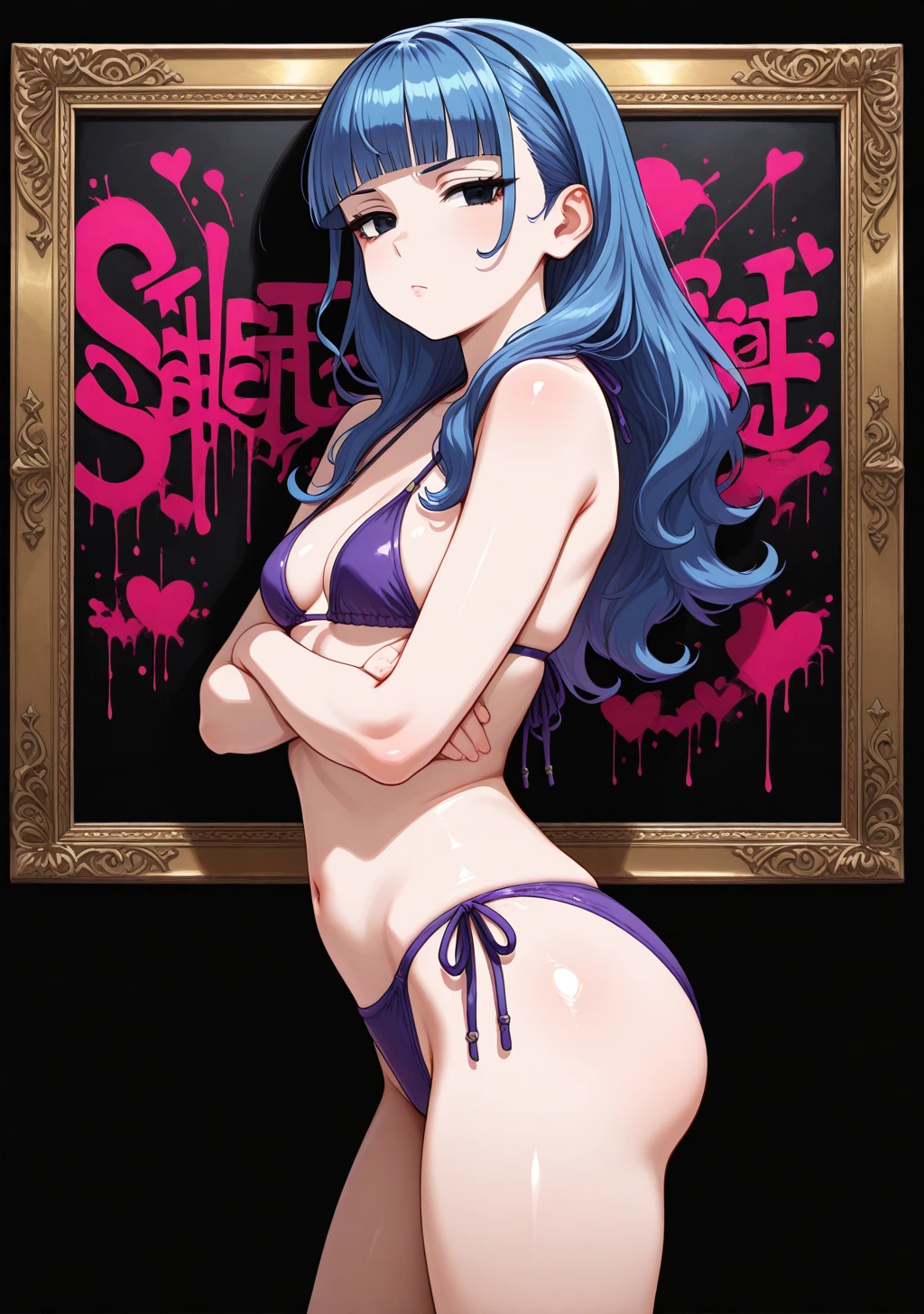 (NSTDA.:1.2), (10, beste-Qualit, master-piece: 1.4), ultra-high resolution, (lifelike, photorealistic portrait: 1.48), 20 age, Cute Girl, (See through the microcolor bikini beetle:1.48), Famous Japanese actors, (hair over one eye:1.3), Blue Eyes, Head tilt, cowboy shot, from the side, looking at the audience, expressionless, Beautiful lake, Zeiss 150mm F/ 2.8 Hasselblad, Whole body, foot, Ultra-Wide Angle