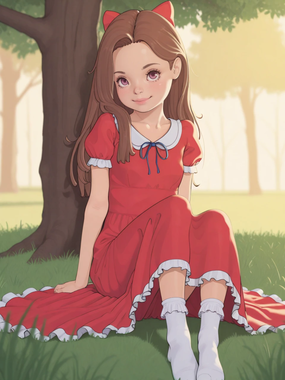 score_9, score_7_up, 2d, lineart,1girl,dramatic lighting,
posing, cute, petite, sitting, long dress, tree, grass, long hair, ribbon, young, frilly socks, closeup, cute expression, teasing,
nekonote,<lora:Nekonote-000015:1>