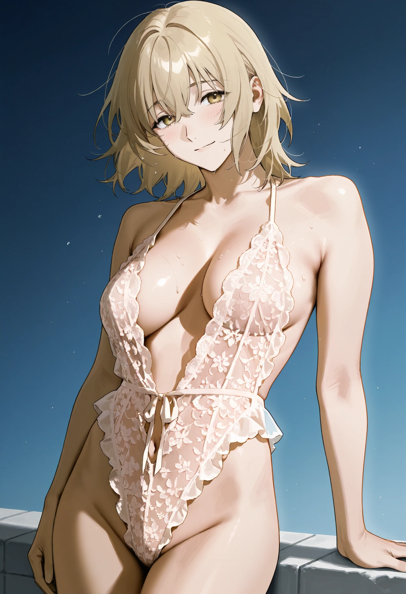 Dare to Dream Lace Plunge Teddy Lingerie Illust
