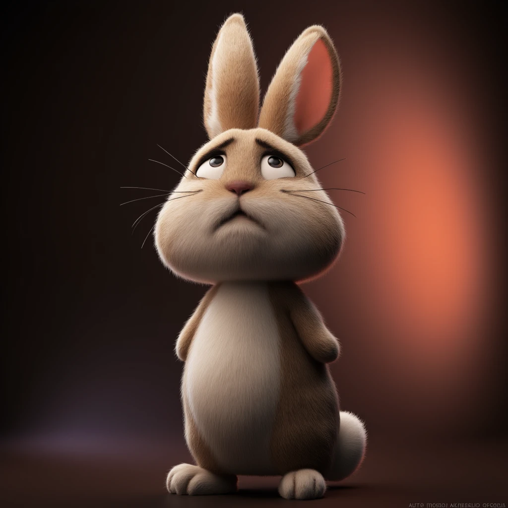 UHD, 4k, ultra detailed, cinematic, a photograph of <lora:sad style v1.1:1>
a cartoon sad rabbit, epic, beautiful lighting, inpsiring