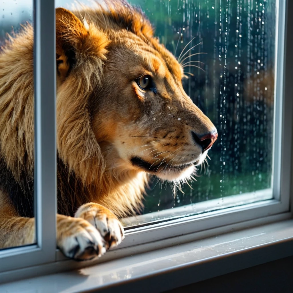 UHD, 4k, ultra detailed, cinematic, a photograph of <lora:sad style xl v1:0.8>
cinematic sad style, sad facial expression of a sad dog looking out a window at the rain, perfect image, perfect body, perfect anatomy, sharp image, detailed image, high quality cinematic photography, dramatic light style, cinematic background, cinematic contrast, cinematic saturation, cinematic film color style, visual artistic composition style, sad expression, cinematic sad style, solo, blue eyes, indoors, no humans, window, animal, rain, animal focus, lion, sleeping, dog, looking outside
, epic, beautiful lighting, inpsiring
