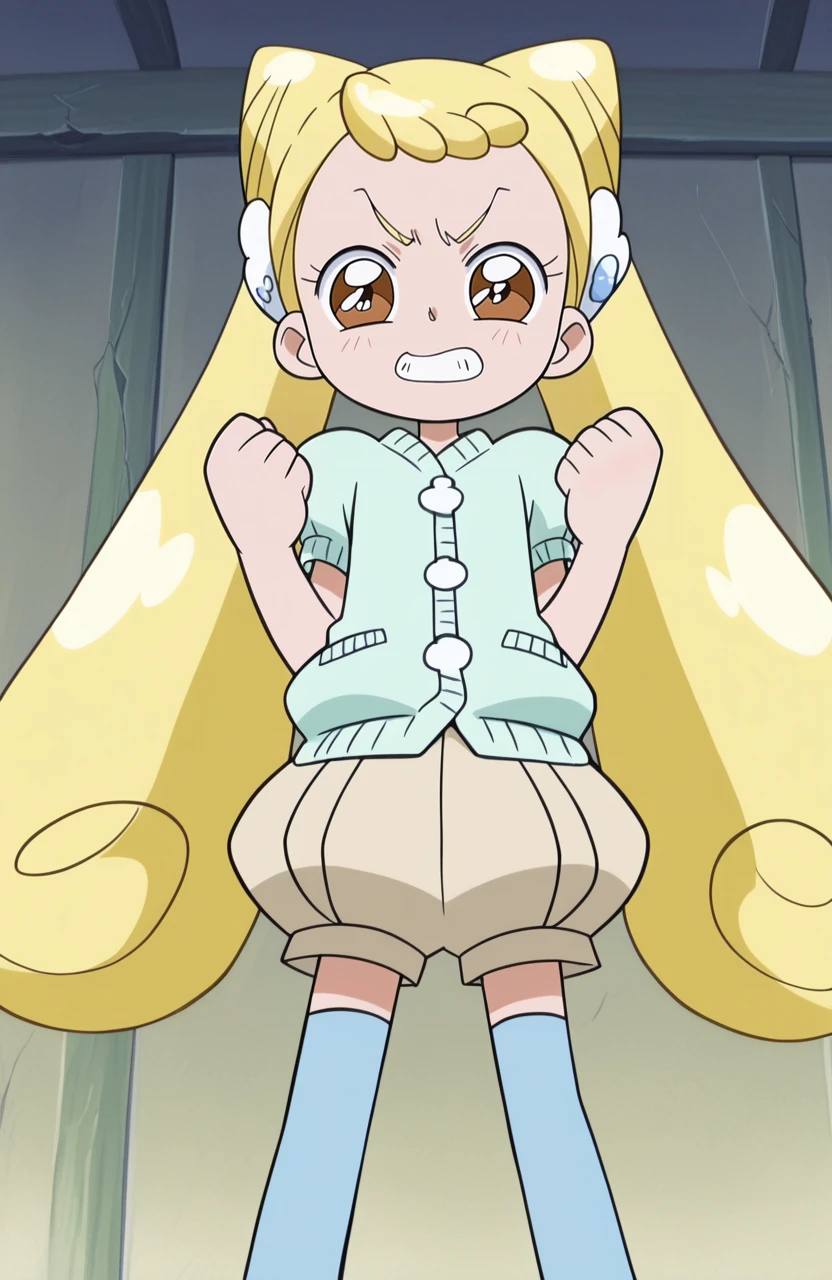 Rico,1female,solo, 1girl,blond hair,glasses,longhair,twin tails,masterpiece, expensive quality, very_expensive_solve, big_file size, full color,(completely nude:1.2),pussy,niplles,17age