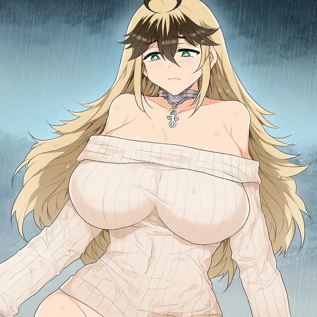 super breasts、Blonde long hair、thick thighs、8K, 4K, highest quality, High resolution: 1.2)、cute anime face、noise removal、full body portrait、shining blue eyes、gentle smile、Round、Wearing a headband、naked、standing position、pussy hair、muscle、T-back that digs into your butt、naked足、abs、腕のmuscle、脚のmuscle、pubic hair、excessive pubic hair、nude