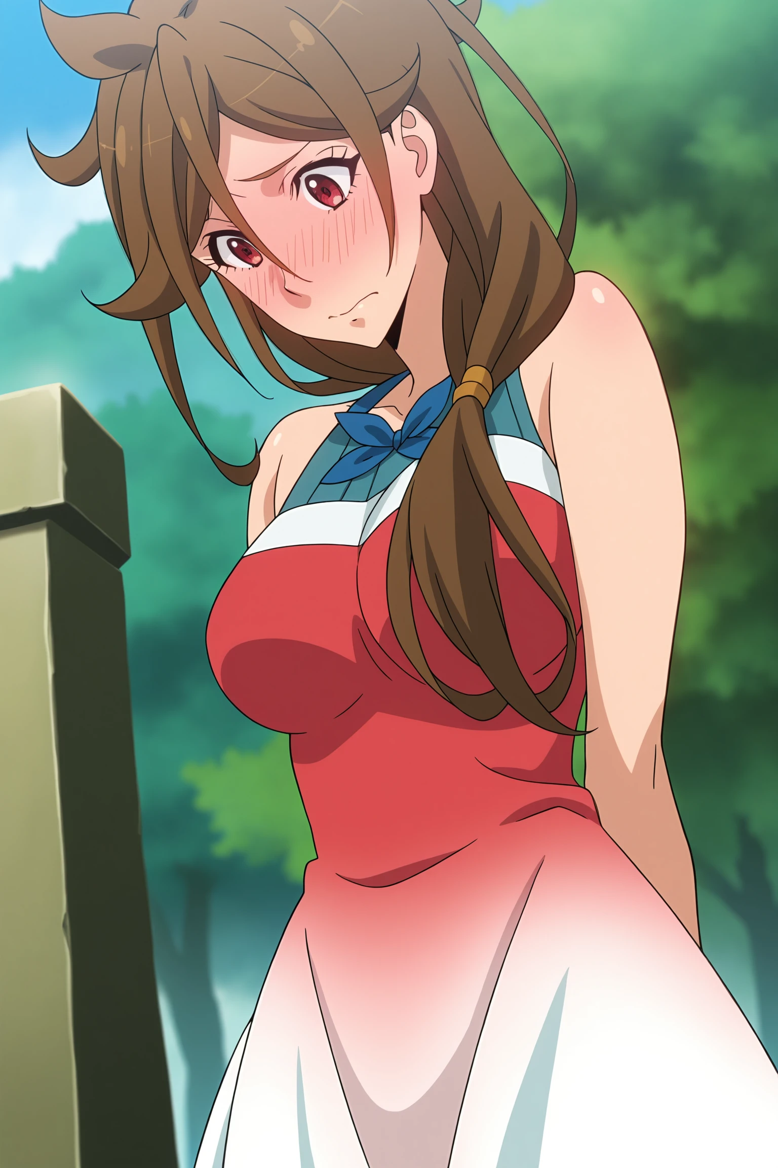 <lora:kaede:0.8>,kaede, 1girl, solo, breasts, smile, open mouth, long hair, sideboob, large_breasts, red_kimono, cleavage, upper body, ;d, looking at viewer, forest, brown hair, blue eyes, pink_nipples, nsfw,
forest, masterpiece, high quality, very_high_resolution, large_filesize, full color,