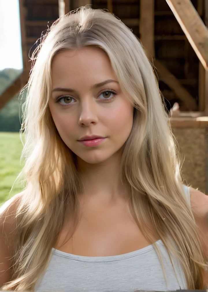 ((best quality)), ((masterpiece)), (detailed), perfect face stunningly beautiful 26 year old blonde haired Nordic woman with Viking braids, sitting on the steps of a Viking longhouse, nude, perfect hourglass shaped body, haunting blue eyes,