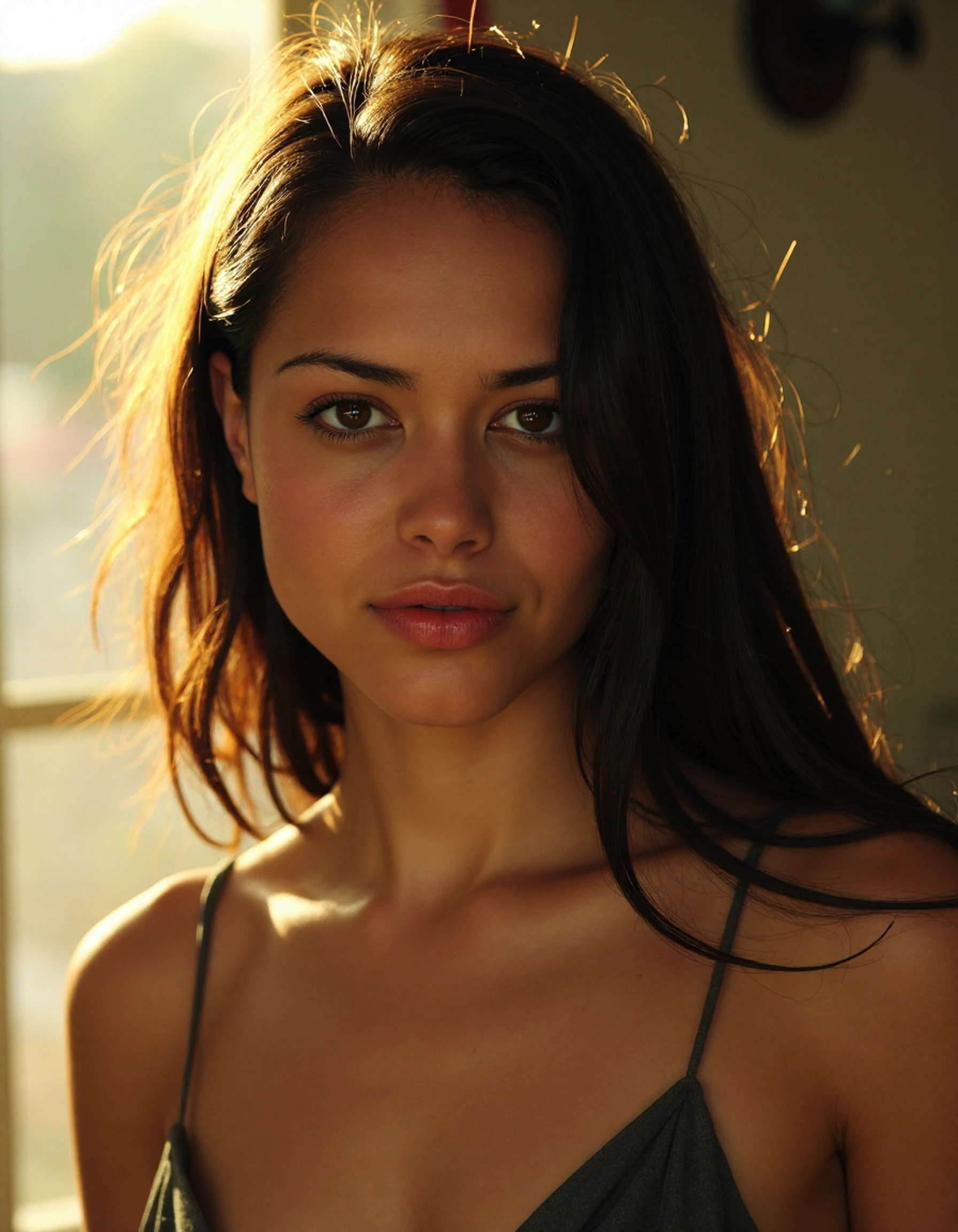 Beautiful black girl, black eyes, innocent face, thin pointy nose, long wavy straight hair, athletic body, busty cleavage, full body, on all fours,,,High resolution, masterpiece, Best Quality, Intricate details, Highly detailed, Sharp Focus, Detailed skin, Realistic skin texture, Texture, Detailed eyes, Professional, 4K, shot in Canon, 85 mm, Shallow depth of field, Kodak Vision Color, Perfect Fit Body, Extremely detailed, a picture_\(Ultras\), Photorealistic, Realistic, Post-processing, Maximum Detail, Roughness, Real life, A hyper-realistic, Photography, 8K UHD, Photography