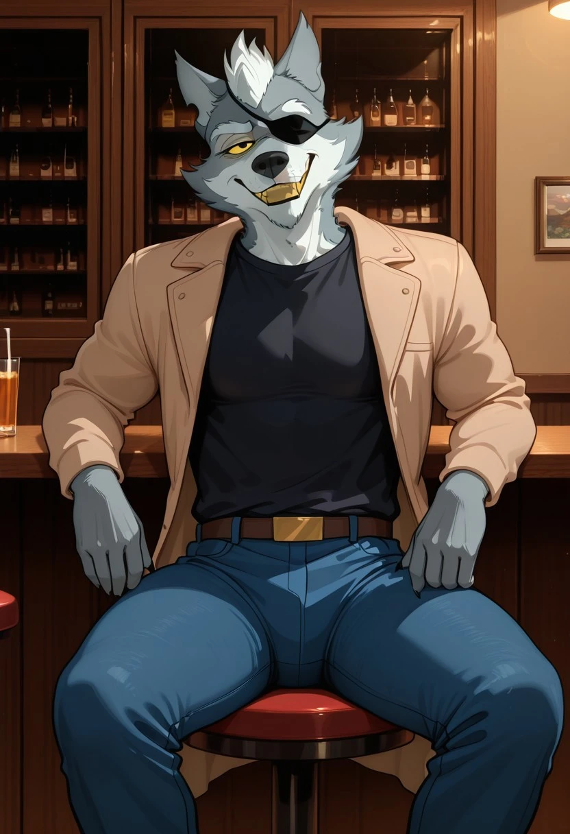 Haida from aggratzuko haida muscular and big chest and big penis under his clothes and gay