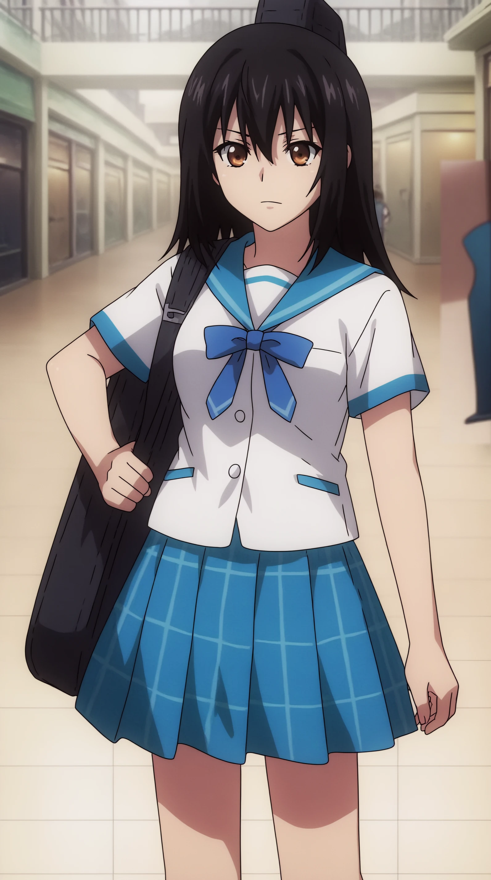 score_9, score_8_up, score_7_up, best background, detailed background, 4k, upscale, anime_source,  Yukina Himeragi, Main Outfit, solo, instrument case, guitar case  <lora:JN_Yukina_Himeragi_Pony:0.8>