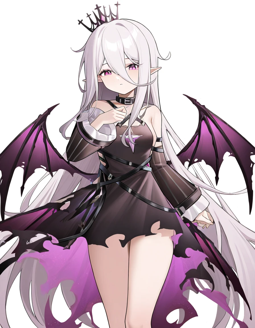 (best quality), ((masterpiece)), (highers), original, extremely detailed CG unity 8k wallpaper,
Nyarly, pointy ears, demon girl, twin braids, high heels, purple eyes, black thighhighs, demon wings, demon horns, purple leotard
1girl,full_body,smile,standing,
simple background, white background,
, <lora:Nyarly_DNF:0.7>