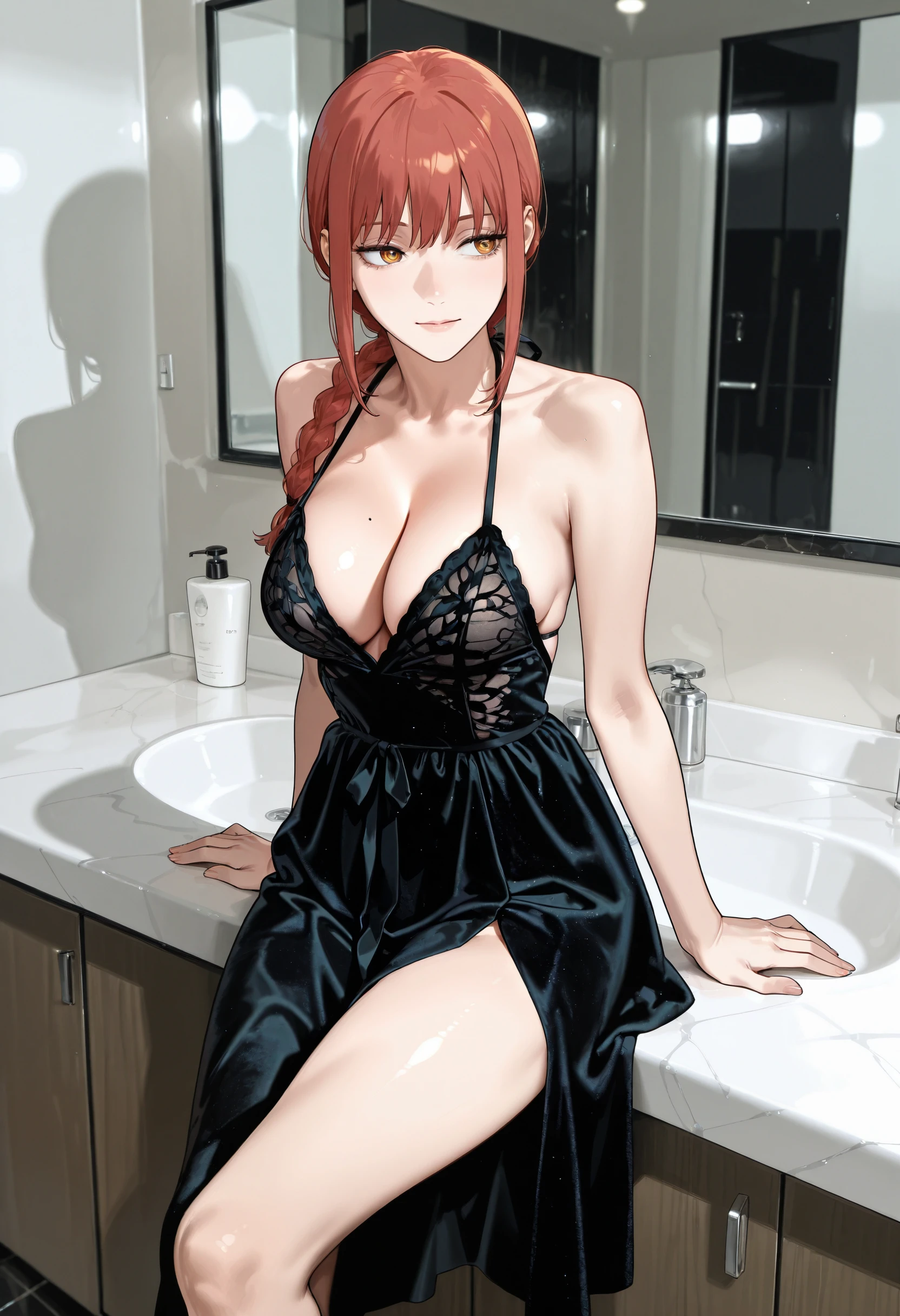 Butterfly Velvet Halter Nightgown Illust