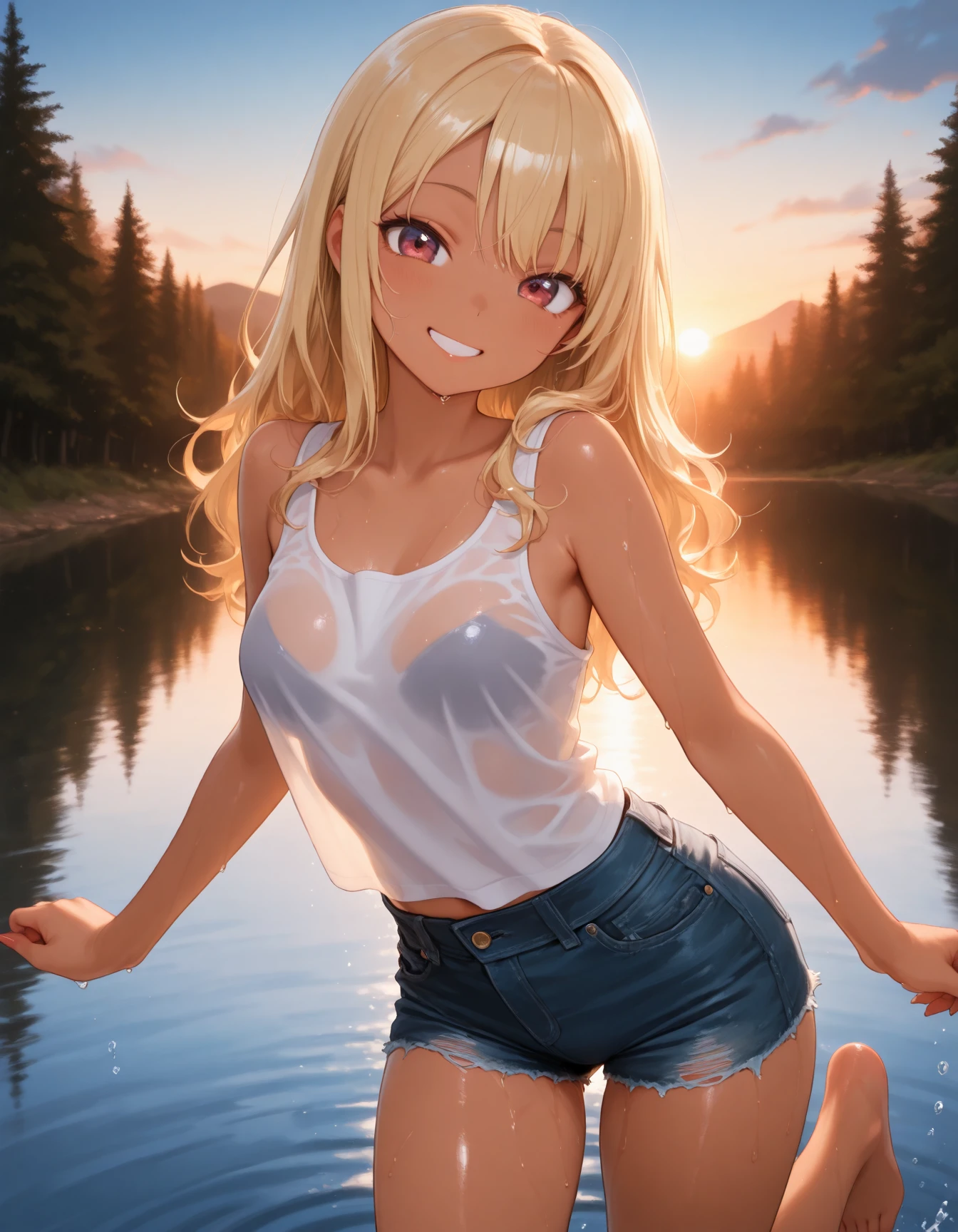 girl, breast маленькая, Cloth, athletic body, 18 years, Darling, panties visible, nature, Clouds, 50mm, f 1.8, Boke, detailed body, detailed face, smile, blonde, breast, обтягивающая Cloth, nylon, Cute face, oil on skin, gloss on the skin, pop, high quality, 8 k, sea, Beach, ass, fashion model, Frank, Hair develops, glasses, piercing, sand, Sun, nipples sticking out under a t-shirt, chest detailing, wet, thong, clitoris, wet, wet, wet Cloth, looks younger, looks 16 years old, 