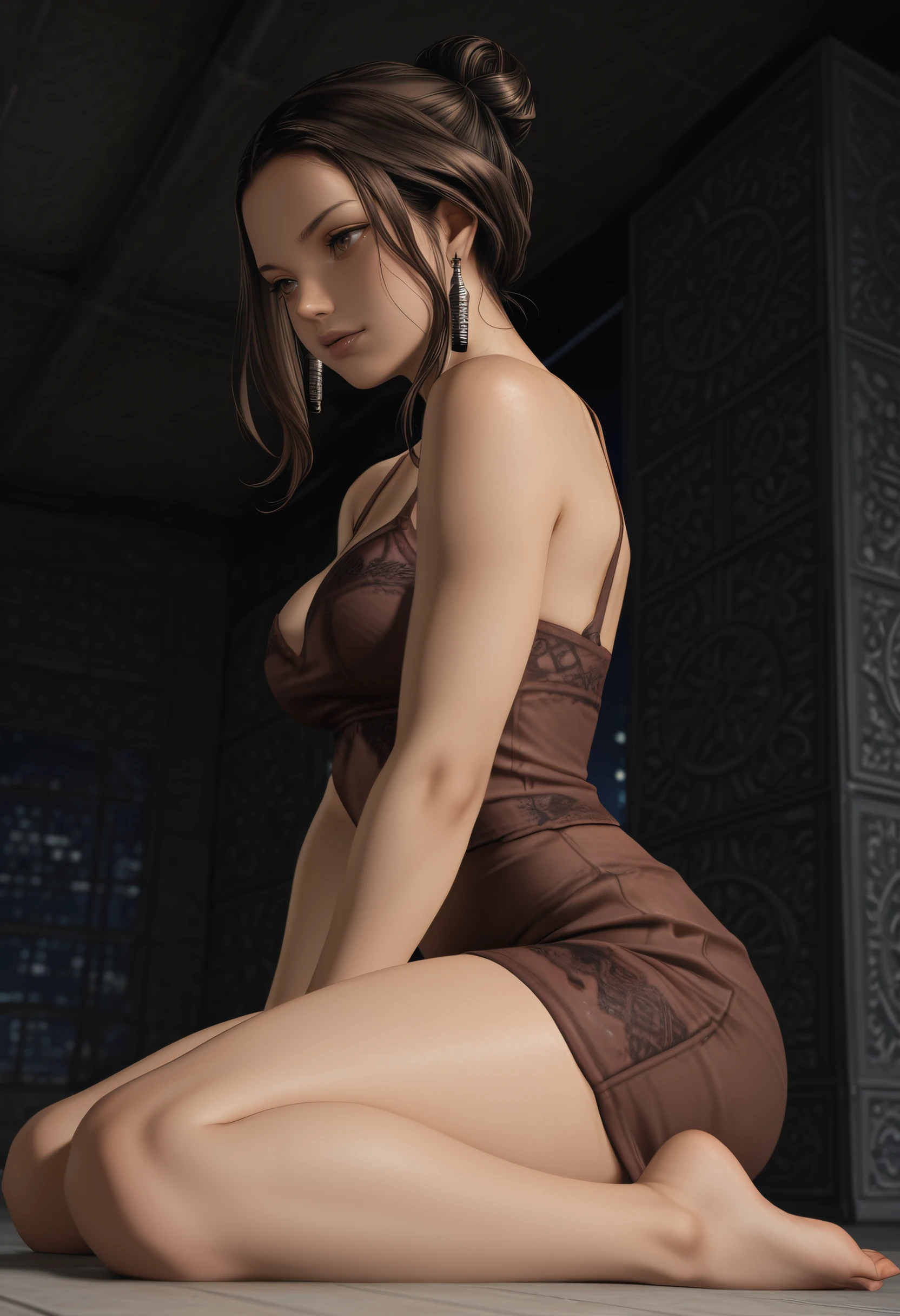 (open_transparent_dress:1.5),face:1.5)),(raw photo:1.2),((photorealistic:1.4))best quality, masterpiece, illustration, an extremely delicate and beautiful, extremely detailed, CG, unit, 8k wallpaper, Amazing, finely detail, masterpiece, best quality, official art, extremely detailed CG unit 8k wallpaper, absurd, absurdly amazing, huge file size, ultra-detailed, highres, extremely detailed, extremely detailed eyes and face, beautiful detailed eyes, light on face, cinematic lighting, 1girl, full body, full body shot, see through, looking at viewer, arms behind back,light purple highlights hair, pink lips,(show, gigantic breasts,(full naked:1.35),
