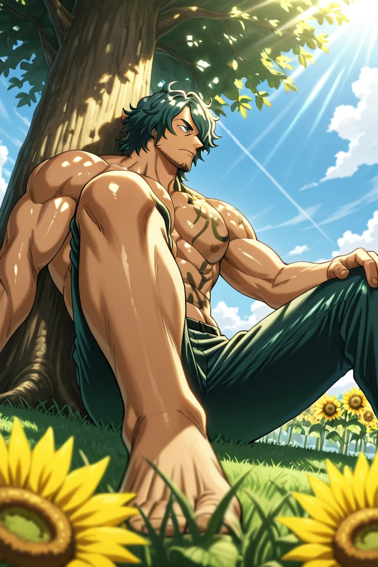 boku no hero academia artstyle, digital art, intricate details, 1boy, a young handsome boy bodybuilder flexing and posing, suggestive poses, izuku midoriya, midoriya izuku, short hair, green eyes, male focus, green hair, messy hair, freckles, detailed eyes, balanced eyes, detailed face, naked, nude, shirtless, pantless, detailed skin, smooth skin, big nipples, big muscles, muscular!!!, bodybuilder physique, exaggerated musculatures, ((huge penis)), horsecock, blushing, seductive, confident, smug, furrowed eyebrows, smirking, clenching fists, outdoors, perfect hands, sexy and cute, masterpiece, 8K HD, macrophilia