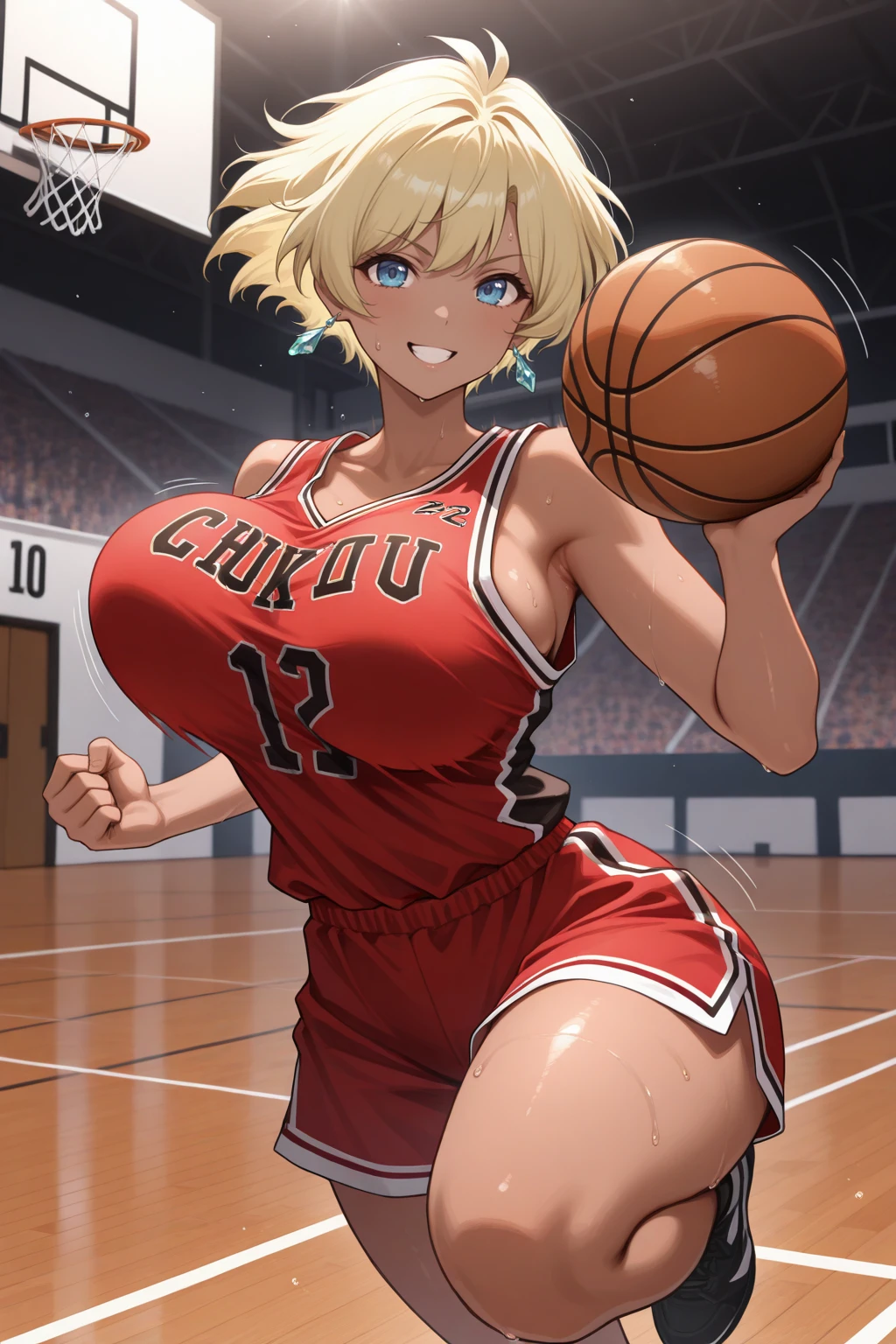 a cartoon of a woman in a bikini com peitos enormes, gigantic holding a basketball, by Eddie Mendoza, cartoon digital painting, basquetebol, inspired por Asaf Hanuka, in digital illustration style, dribble contest winner, Cartoon art style, por Asaf Hanuka, cartoon style illustration, arte pin-up, dribble, Alena Aenami e Artgerm, lois van rossdraw