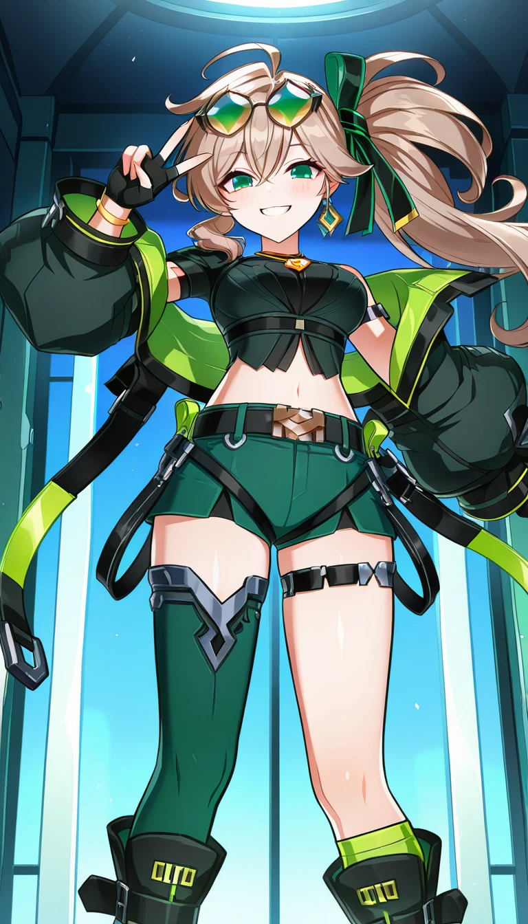 (Extremely detailed CG), (Highest quality),(full body)，(( Spread your legs，Strike a Pose)),1 teen_girl,alone, Akatsuki Kirika，symphogear，Perfect Face,  Glowing Skin, Glowing Skin, Wide Hips,Tight waist,Knee-high boots，Elbow Bag,1 girl, Long Hair, Big Breasts，Thick thighs，sunset，Octane，(rise_leg:1.2),(leg_in_front_of_girl:1.3),rise_feet,stretch_knee,rise_sole,rise_heel,rise_ toes,rise_ankle,(stretch_leg:1.1),(Buttocks:0.6),big_smile, laugh,back_knee,I-shaped_balance,stretch_knee_back,crotch,