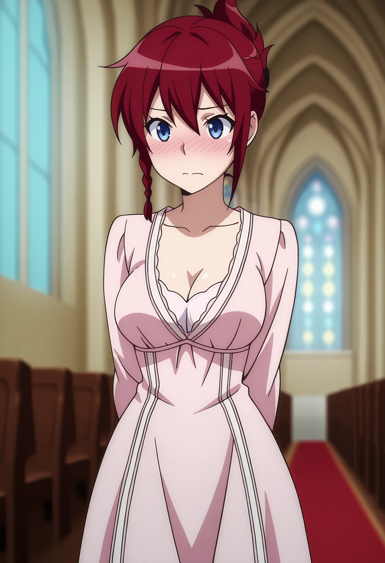 {artoria pendragon_fate ubw:1.15},(((dark red hair:1.5))), ((detail blue_eyes , squinting:1.8)),,, ((Strong light )) , ((1 very tall girl:1.6)),, alone,, ((open mouth :1.7)) , hair between eyes,,, bare shoulders,, cleavage, thighhighs, (((medium hair, flipping hair :1.5 ))),
break, ((torn wet white open dress, see-through:1.5)) , break , ((wet white panties:1.7)), beautiful light, , close up face:0.2, detail navel , detail thin thigs, , break, ((break ,sitting on silver liquid:1.8)),((Legs trembling)), trouble eyebrow, ,
(molestation:1.9),(grabbing, groping, hands, multiple hands, multiple girls, multiple other:1.9), (tickling:1.9),(torso grab, hands on another's hips, poking:1.9), beautiful upper body, Beautiful body, beautiful character design, perfect eyes, Perfect face, expressive eyes, Turning the face side to side,(church:1.5),in the center of the image, official art,High Definition CG Unity, Perfect lit, bright_front_face_lit, ,(Highest_quality:1.0),4k,Super detailed, photograph, 8K, nffsw, High resolution, absurd:1.2, kodak portrait 400, film grain, Lens flare, (lively_color:1.2) (beautiful, large breasts:1.4), (beautiful_face:1.3),(narrow_waist),((blush)), ((detail nipple)),,saber, dress,