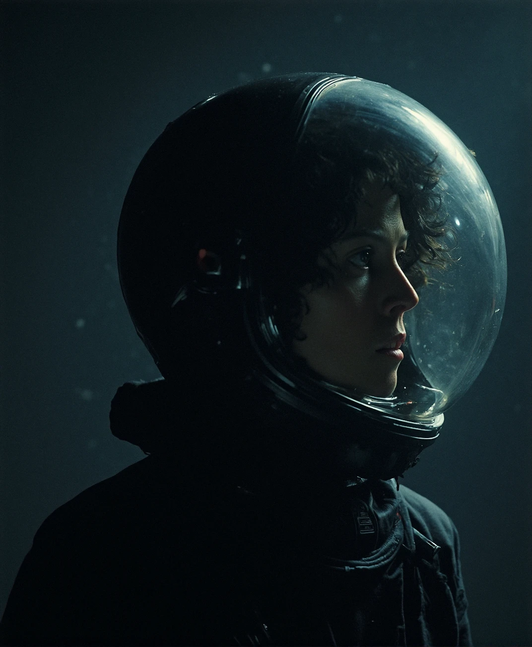 An analog photograph of (sks woman:1), scifi in space, âCold Black of Deep Spaceâ
Her fighter coasted in absolute silence, every system dark but life support. She sat motionless in the darkened cockpit, suit lights dimmed, helmet off, eyes scanning the starscape for the ghost signature that had been hunting them for days. She wore a stealth-rigged recon suit, matte and stripped of insignia, and her pulse monitor blinked slow and steady on the console. A faint blip appeared at the edge of the sensor grid. She exhaled once. Then powered everything back on and locked the target.