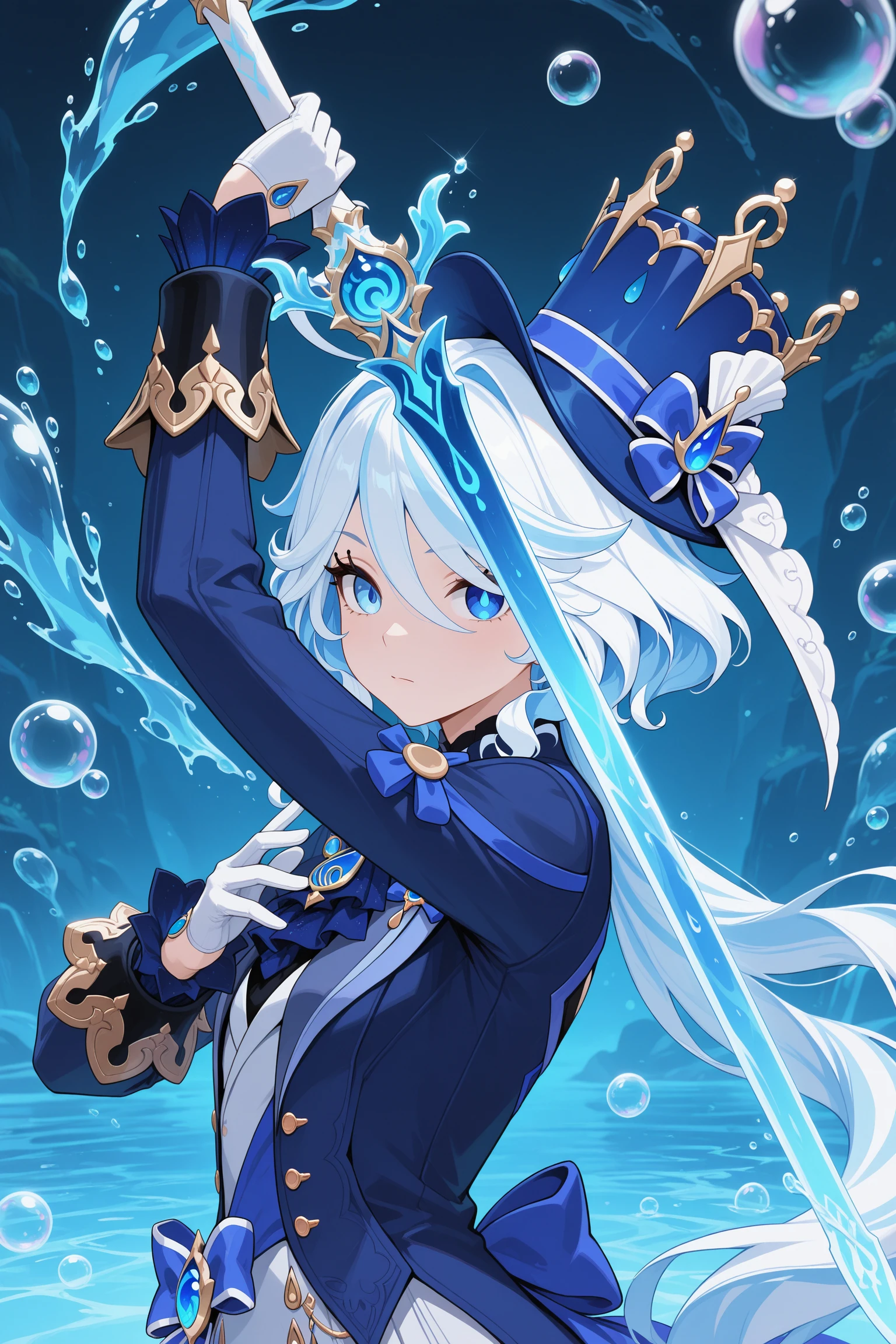 Genshin inspired splash art - weapon and elements v2