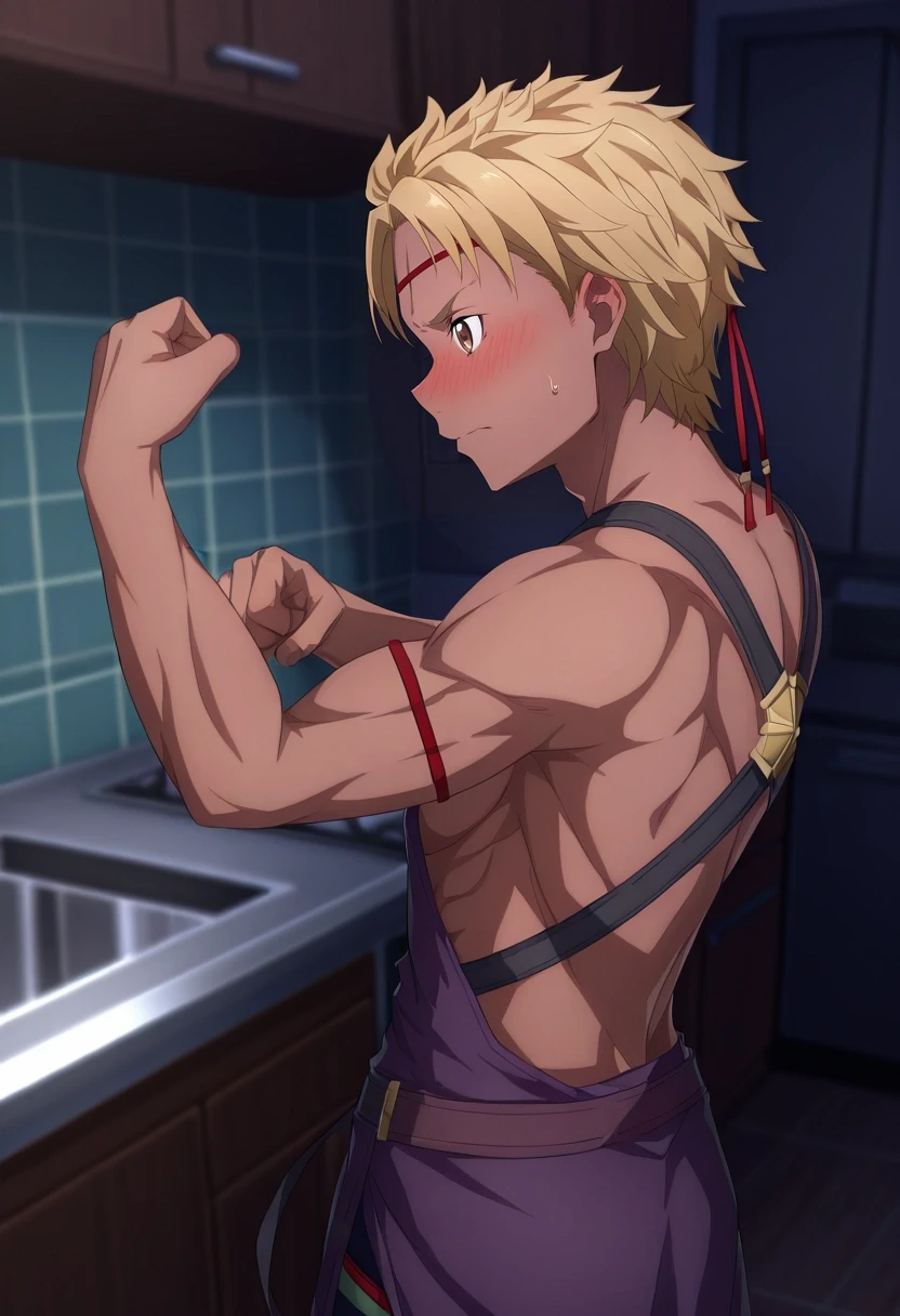 prison,naked,male,Blonde,全naked,Tied to a chair,Injection in the arm