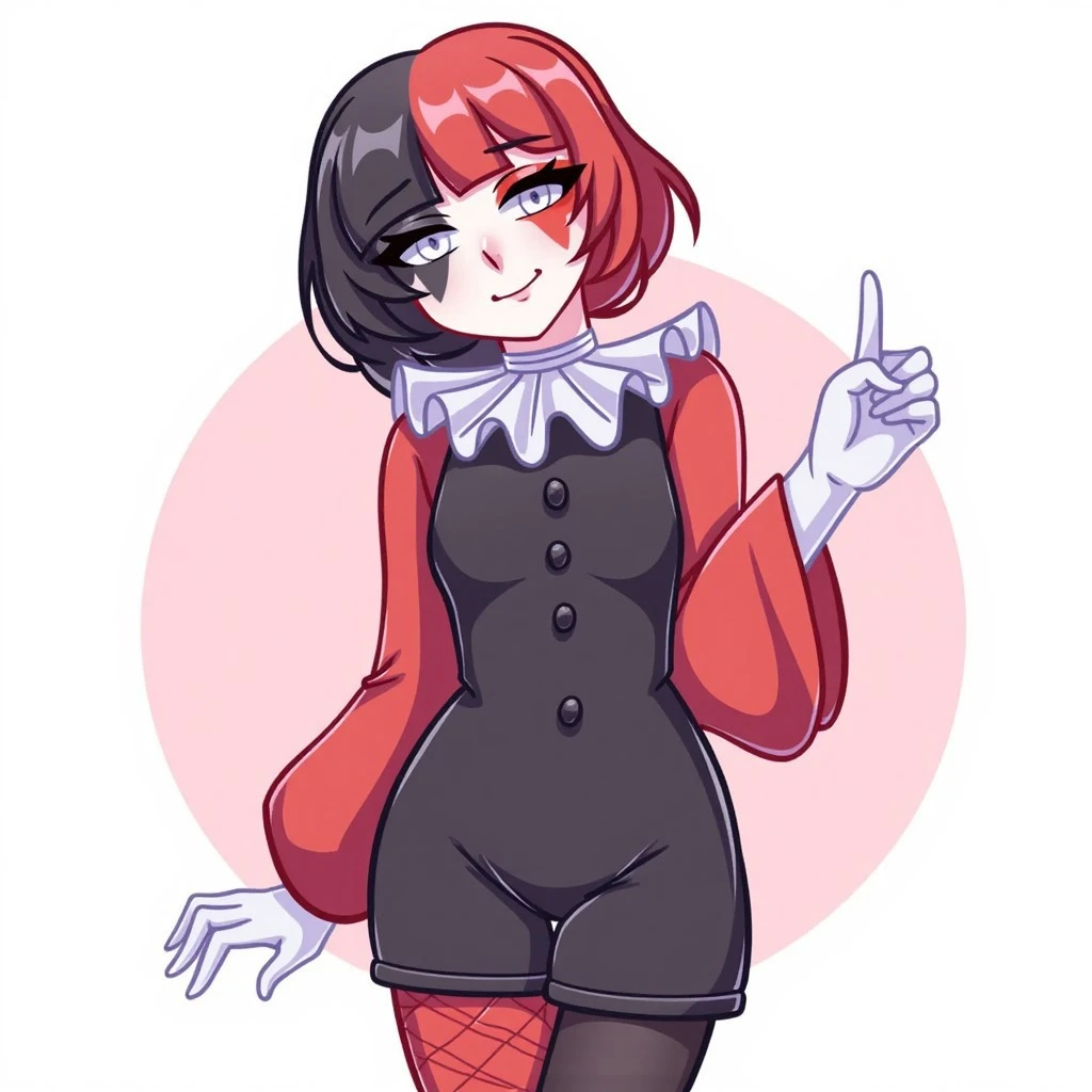 , red hair, black hair, multicolored hair, short hair, adult woman, sexy posing, sexy, smug face, rabbit costume, nude, white stockings, wet clothes, 4k, crotches for show, best hand quality, best eye quality