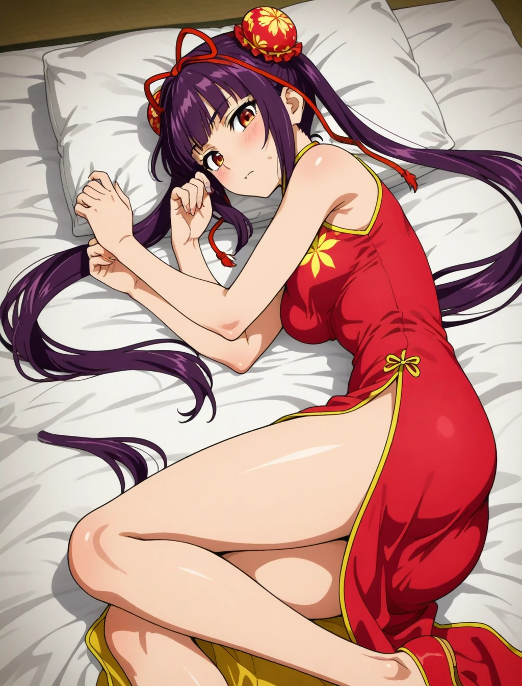 <lora:lanhua_XL_illustrious-noob_v1:1> 1girl, lanhua, china dress, on side,, best quality, masterpiece, high quality, highres, absurdres ,<lora:NoobV065sHyperDmd:1>