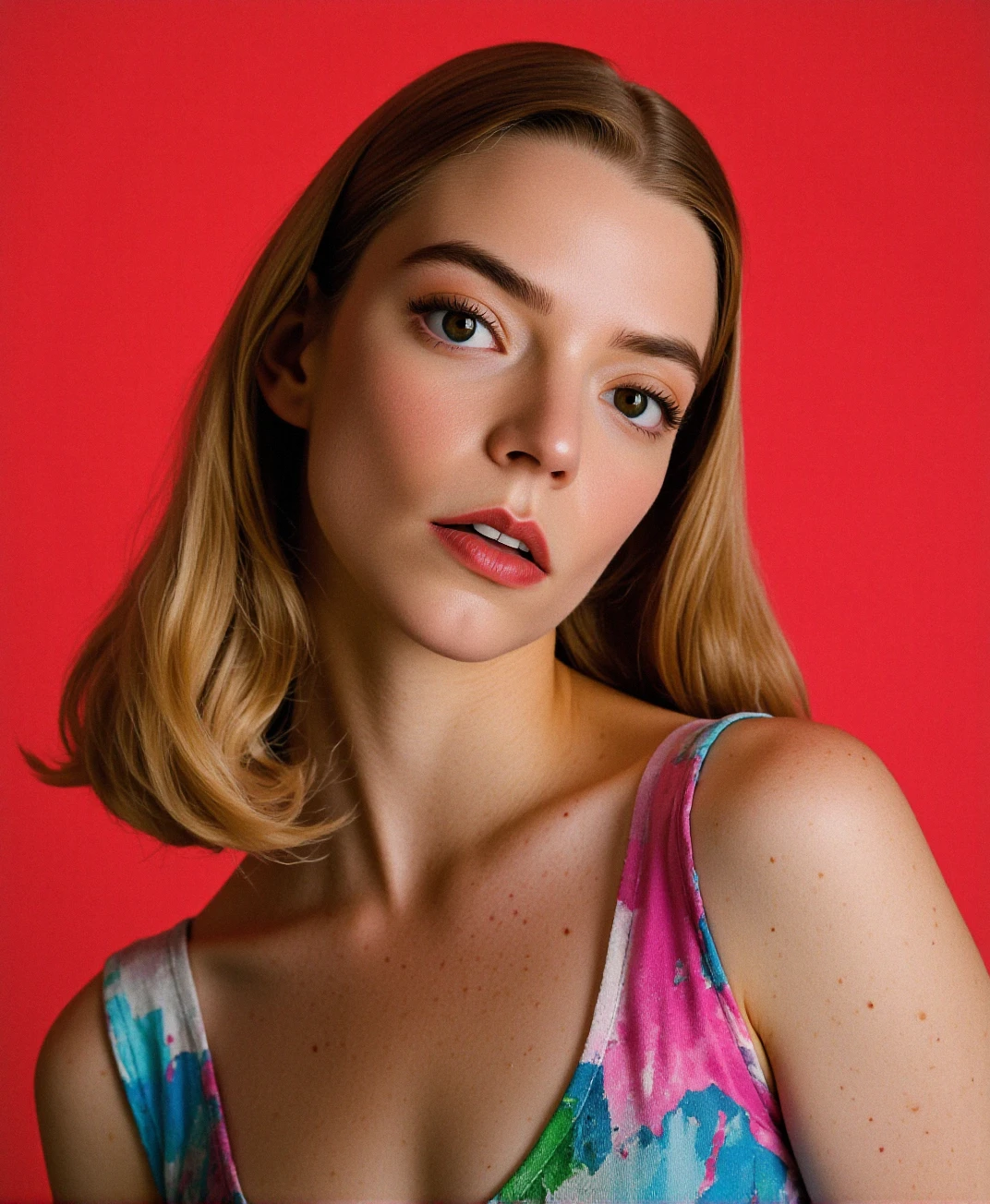 portrait of sks woman by Flora Borsi, style by Flora Borsi, bold, bright colours, (Flora Borsi)