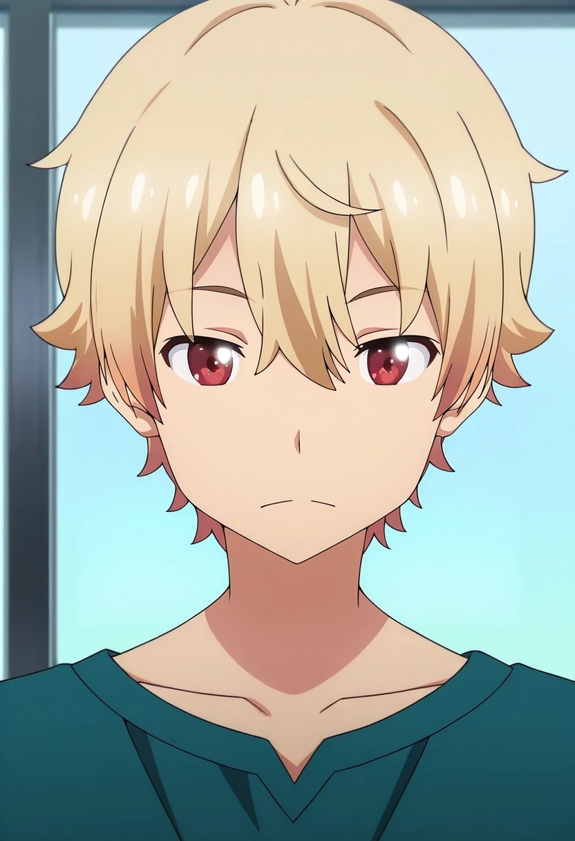 masterpiece, best quality, , anime screencap, anime coloring, ,, 1boy, solo, male focus, <lora:subaru_uchimaki_ilxl:0.92>, subaru_uchimaki, blonde hair, red eyes, short hair, , ,
