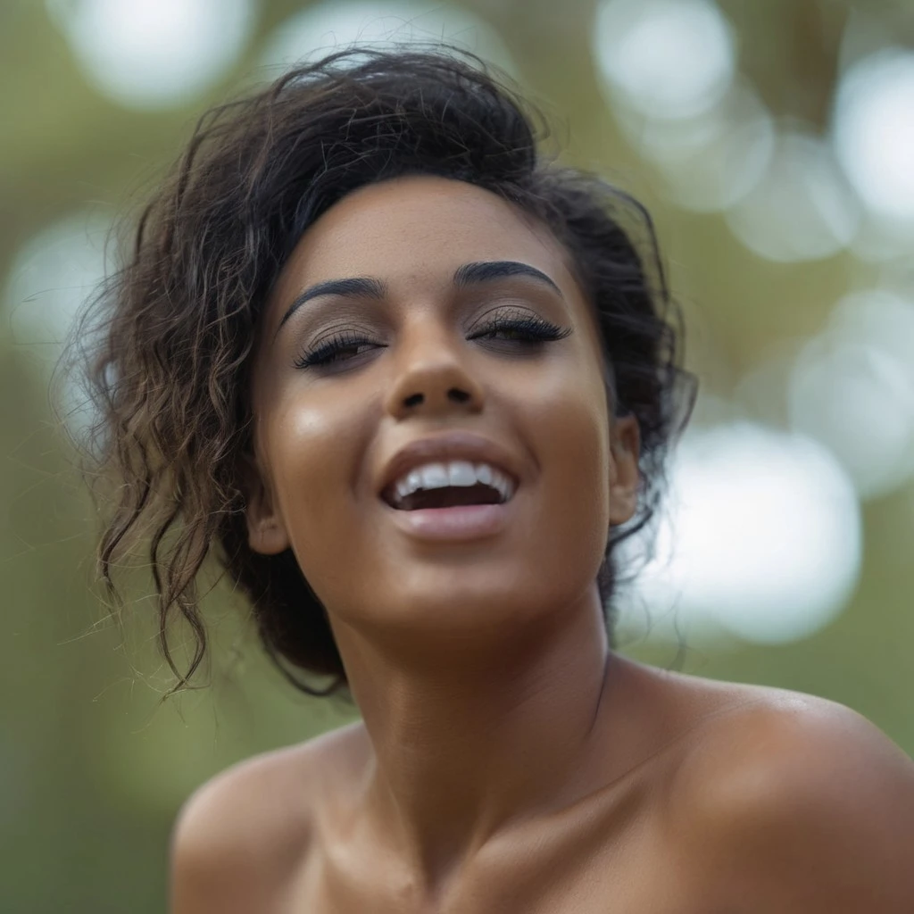 4k,HDR,Symmetric,Professional photography,RAW photography,high-resolution image,500px,extremely detailed,incredible detail,bokeh,sharp focus on subject,Ultra realistic,(best lighting),(high detailed skin:1),8k uhd,dslr,soft lighting,(best quality:1.2),(high res:1.2),(detailed:1.2),(realistic style),detailed eyes,Fujifilm XT3,((photo-realistic:1.8)),masterpiece,((nsfw:1.9)),((uncensored:1.9)),Ultra realistic, RAW photography, high-resolution image, 500px, extremely detailed, high detail, Ultra realistic, (best quality), (masterpiece), (best lighting), (high detailed skin:1.0), detailed eyes, 8k uhd, dslr, soft lighting, best quality, film grain, (best quality:1.2), (high res:1.2), (detailed:1.2), (nsfw:1.1), (best quality), (realistic style) best quality ,(realistic, photo-realistic:1.3), (high detailed skin:1.0), detailed eyes, 8k uhd, dslr, soft lighting, best quality, film grain, Fujifilm XT3, masterpiece, beautiful young african american woman, 20 years old, only wearing black underwear, beautiful black dress, smiling, happy, standing in the forest, big oak tree behind her, green bushes in the background, green grass on the ground, perfect eyes, curly black hair, dark brown eyes, ebony skin, small dark nipples