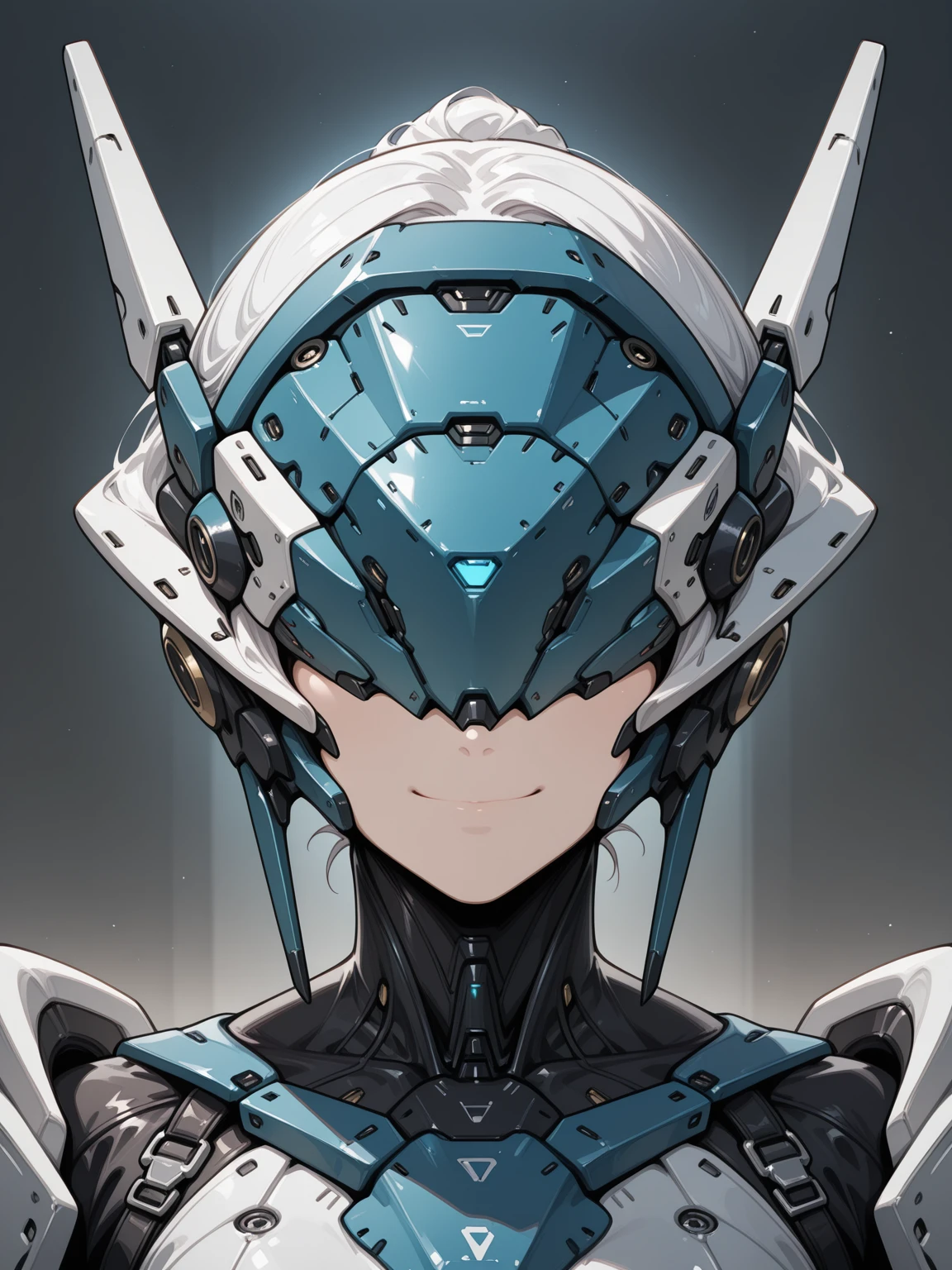 masterpiece,best quality,amazing quality,very aesthetic,absurdres,newest,
BREAK,
, science fiction, , portrait,
solo, ,1girl, , , headgear, covered eyes, smile,
<lora:Anachrotech_Mecha_bits_Illustrious:1> an4chr0t3ch,