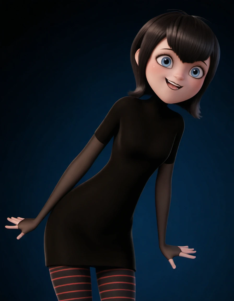 best quality, highly detailed, 1girl, happy, black dress, pantyhose, dark background,
<lora:marillv11:1>