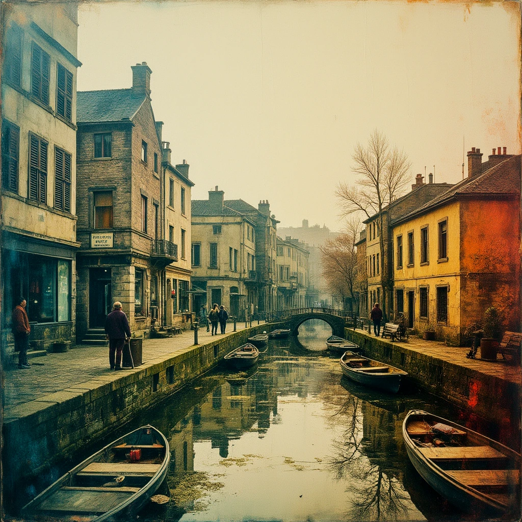 Atmospheric, moody. Double exposure. Color screenprint. Light leaking. Dry print, scraped.

An artistic, faded painting. faded Ink landscape. Buildings.

paisley patterns. Bohemian.

scrdxCE_style