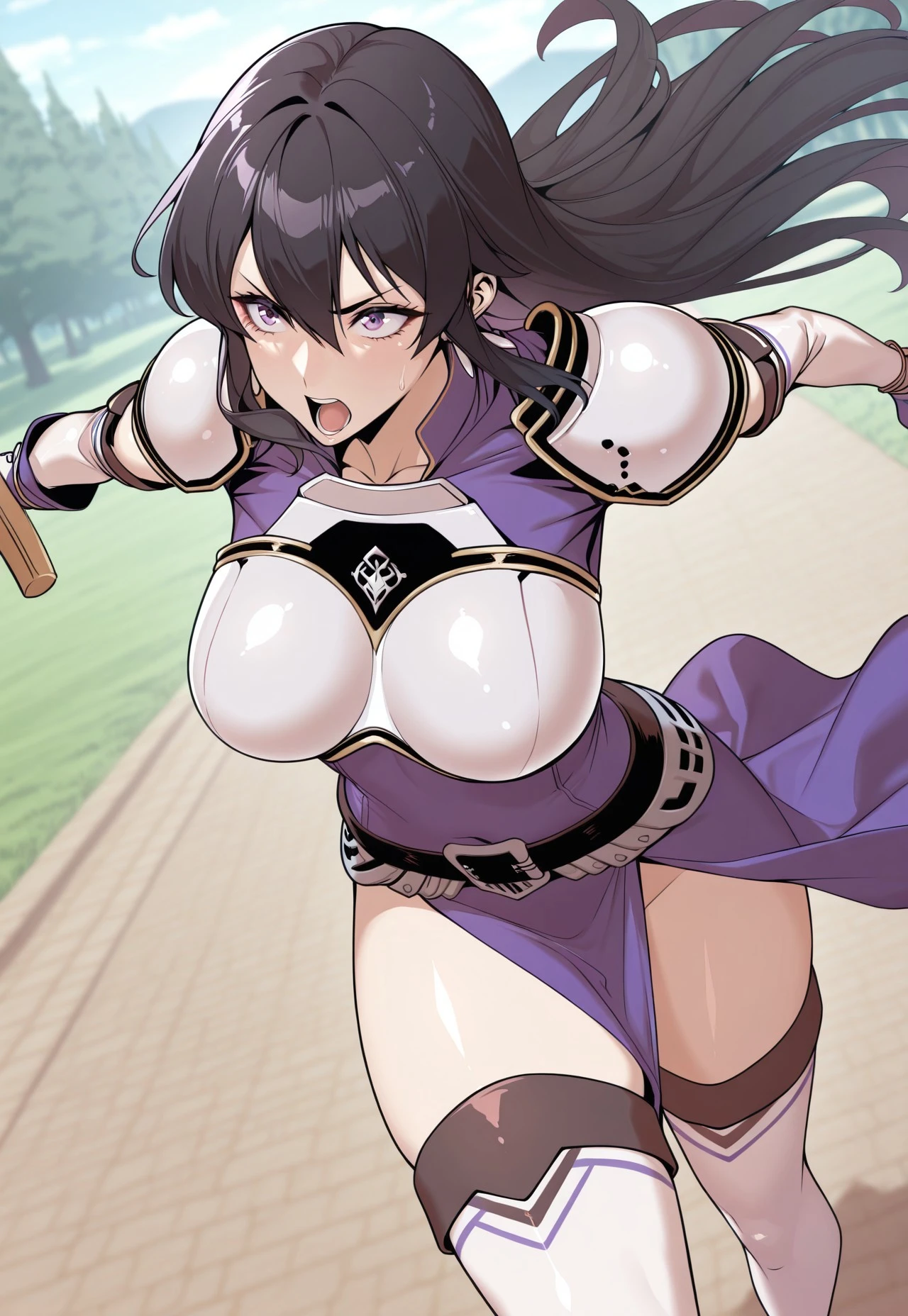 1girl, solo, looking at viewer, cowboy shot, hand arms full body,boots, standing,cute,breast, curvy, female,fantasy goddess,there is a cartoon picture of a woman with a very large breast, glowing divine being, glowing holy aura, inspired by Luma Rouge, the non-binary deity of spring, ethereal rainbow nimbus, the butterfly goddess of fire, inspired by Mariel, glowing aura around her, astral wind, as the goddess of the saturn, “uwu the prismatic person, big breast, serious, beautiful eyes, , full body, walking, long robe, long dress, ,priestess ,holy, smile, god rays, ray tracing, sparkle, cinematic lighting, UHD, retina, masterpiece, ccurate, anatomically correct, textured skin, super detail, high details, high quality, award winning, best quality, highres, 1080P, HD, 4K, thunder aura, light aura,full, snak staff,closed mouth,#anime #character #re:creators #magane chikujoin Trigger Words: chikujoin magane sharp teeth single braid school uniform serafuku pleated skirt thighhighs gloves earrings Version No.:, long skirt, sharpteeth smile, standing