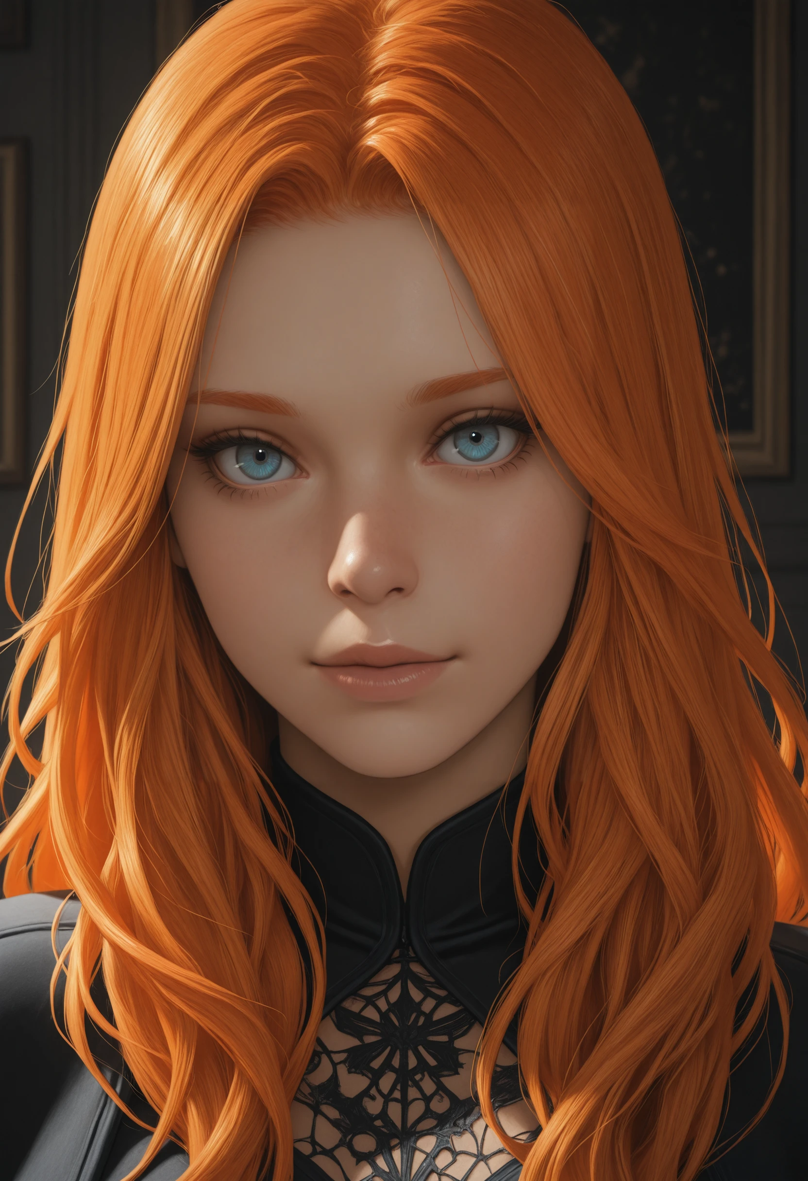 masterpiece, best quality, absurdres, highres, extremely high detail,
<lora:ILSpider2MaryJ:1.0>
Spider2MaryJ, 1girl, orange hair, long hair, blue eyes, looking at viewer, portrait
