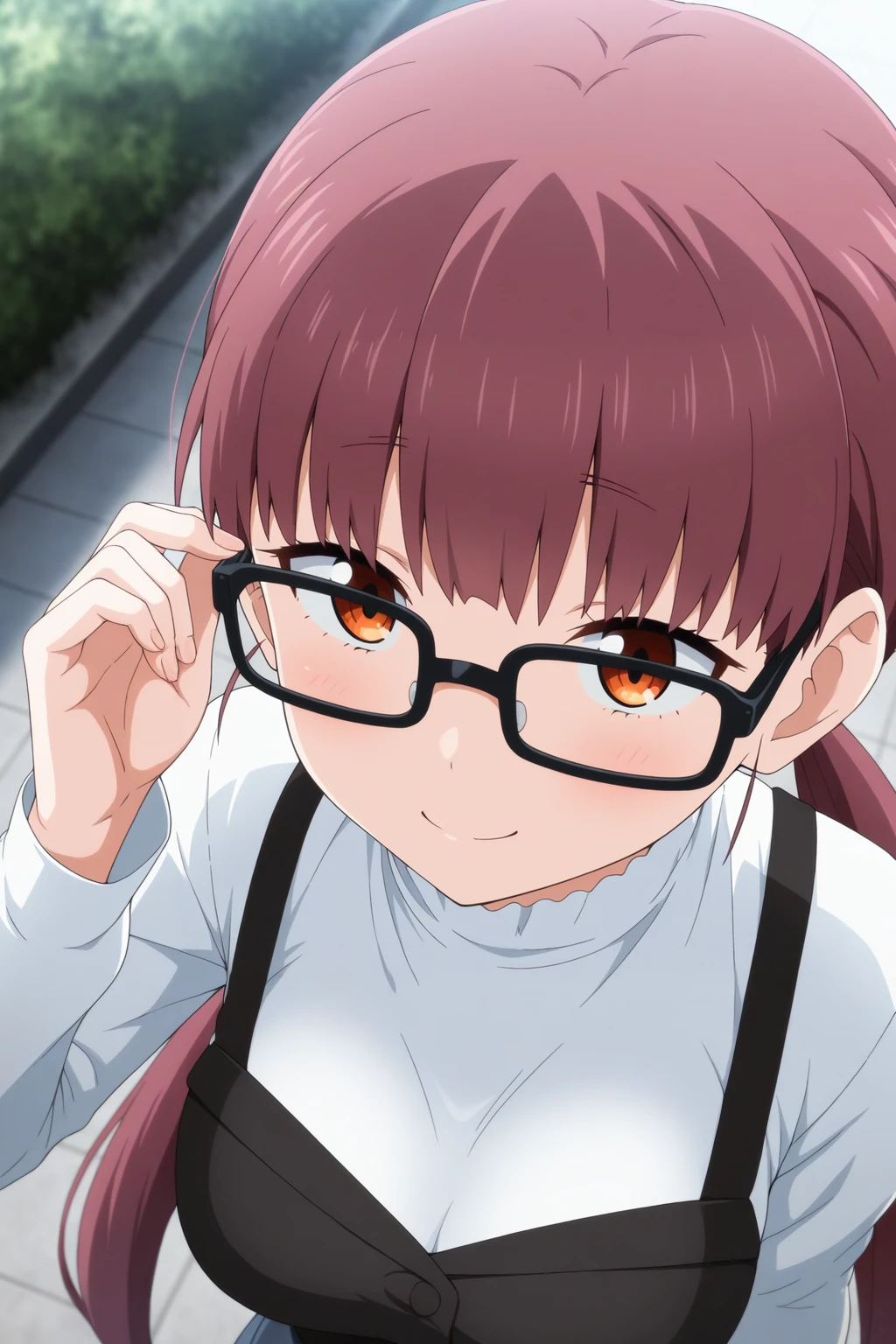 masterpiece, best quality, amazing quality, very aesthetic, absurdres, ultra detailed,
<lora:il_contrast_slider_d1 (ЦÐÐТ ÐÐРТÐÐÐÐ):-0.8>
<lora:Yui Unoki:0.8> yui_unoki, 1girl, black-framed glasses,
portrait, smile,
view from above, body is visible, medium breasts are visible from under the shirt,,