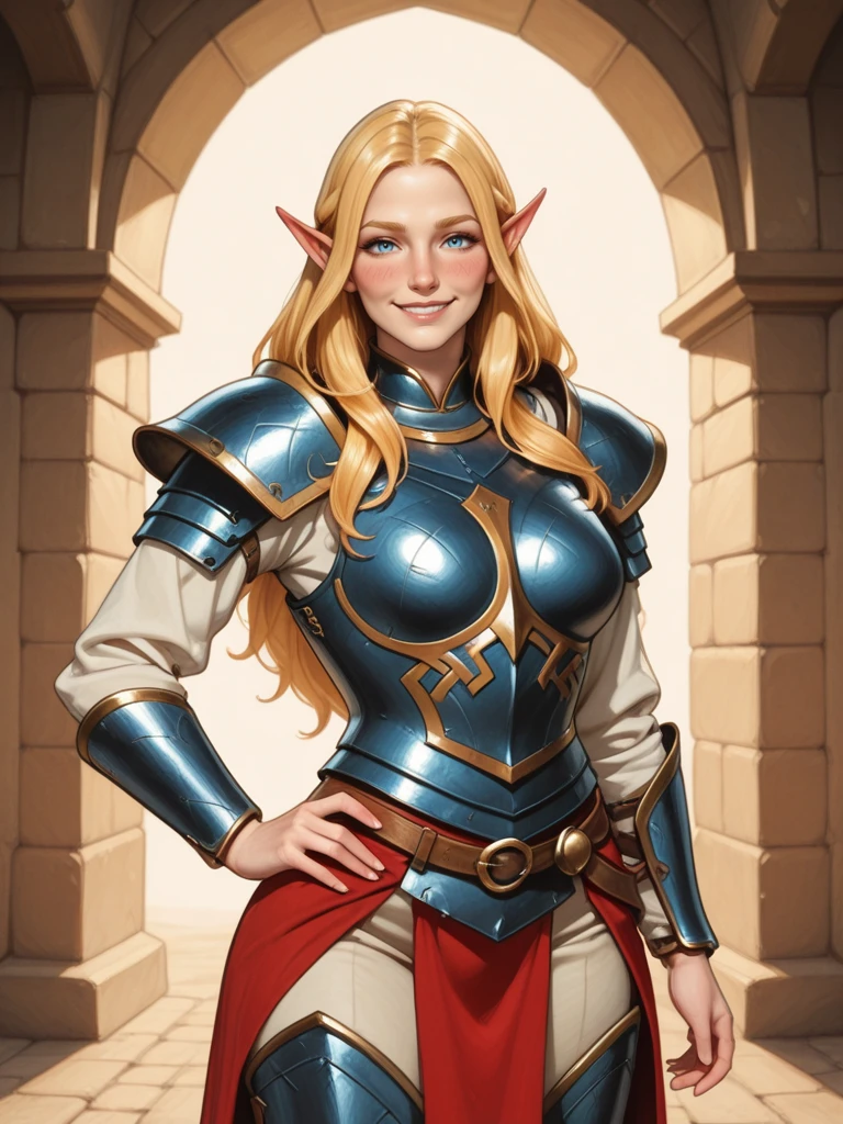 <lora:Laurana_Kanan__Dragonlance:0.7>
laurana,, long hair, blonde hair, pointed ears, blue eyes
armor, ggen,
(aroused, smile) 1girl, solo pov, looking at viewer, blush, cowboy shot, full body, hand on hip