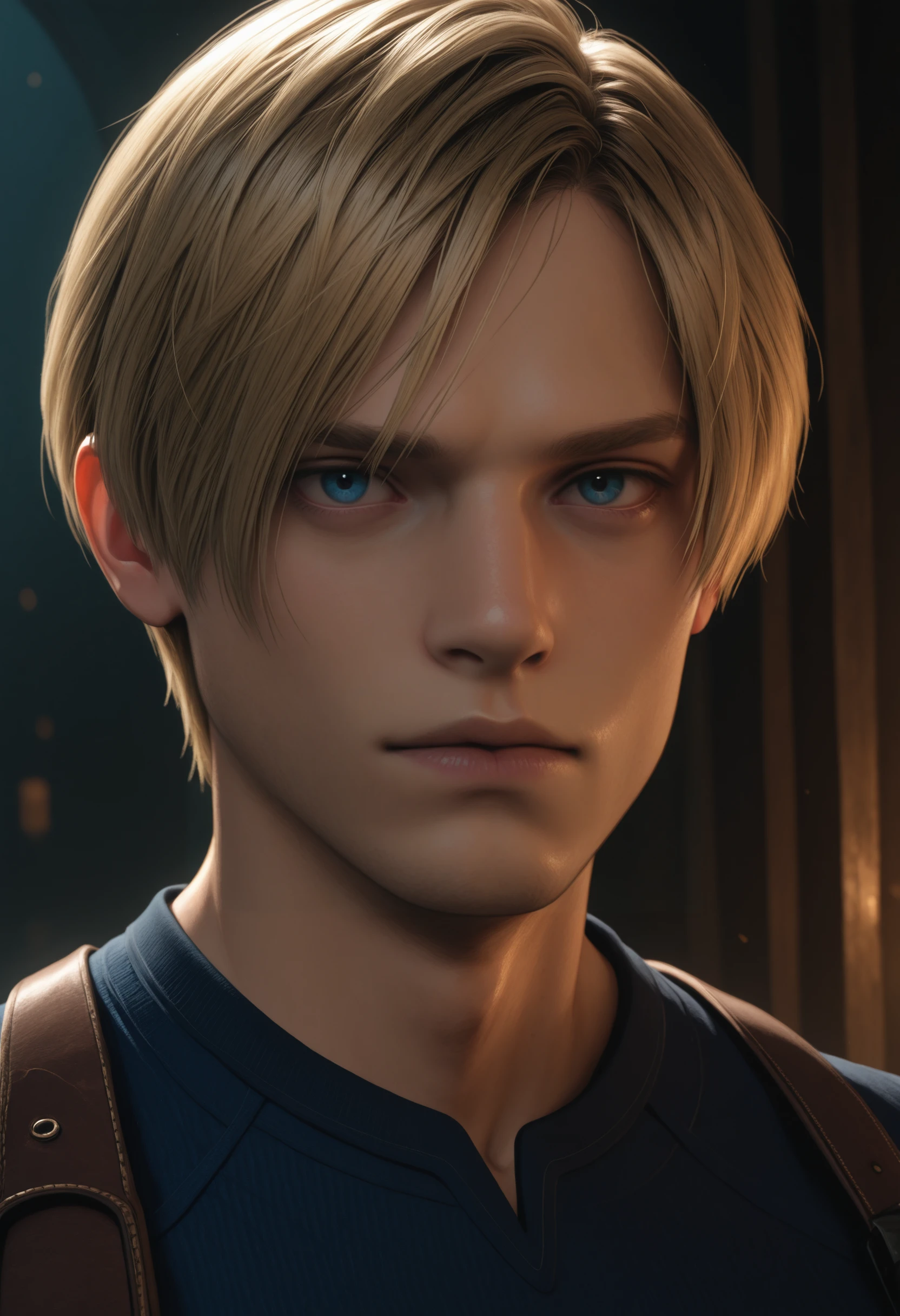 masterpiece, very aesthetic, best quality, absurdres, newest,
<lora:ILRE4Leon:1.0>
RE4Leon, 1boy, blonde hair, short hair, blue eyes, looking at viewer, portrait
