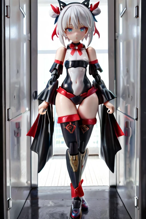 Hay un figura de pvc anime de una chica con uniforme rojo posando para una foto., a naughty nurse alien robot, traje de cuero de enfermera, nurse girl, wearing atsuko kudo latex suit, red uniform, close - fitting disfraz de enfermera, hermosa asuka de evangelion, disfraz de enfermera, crimson theme, Yoko Matsugane como Mai Shiranui, figura de ovc y resina de alta calidad y detalle, rostro hermoso y angelical 