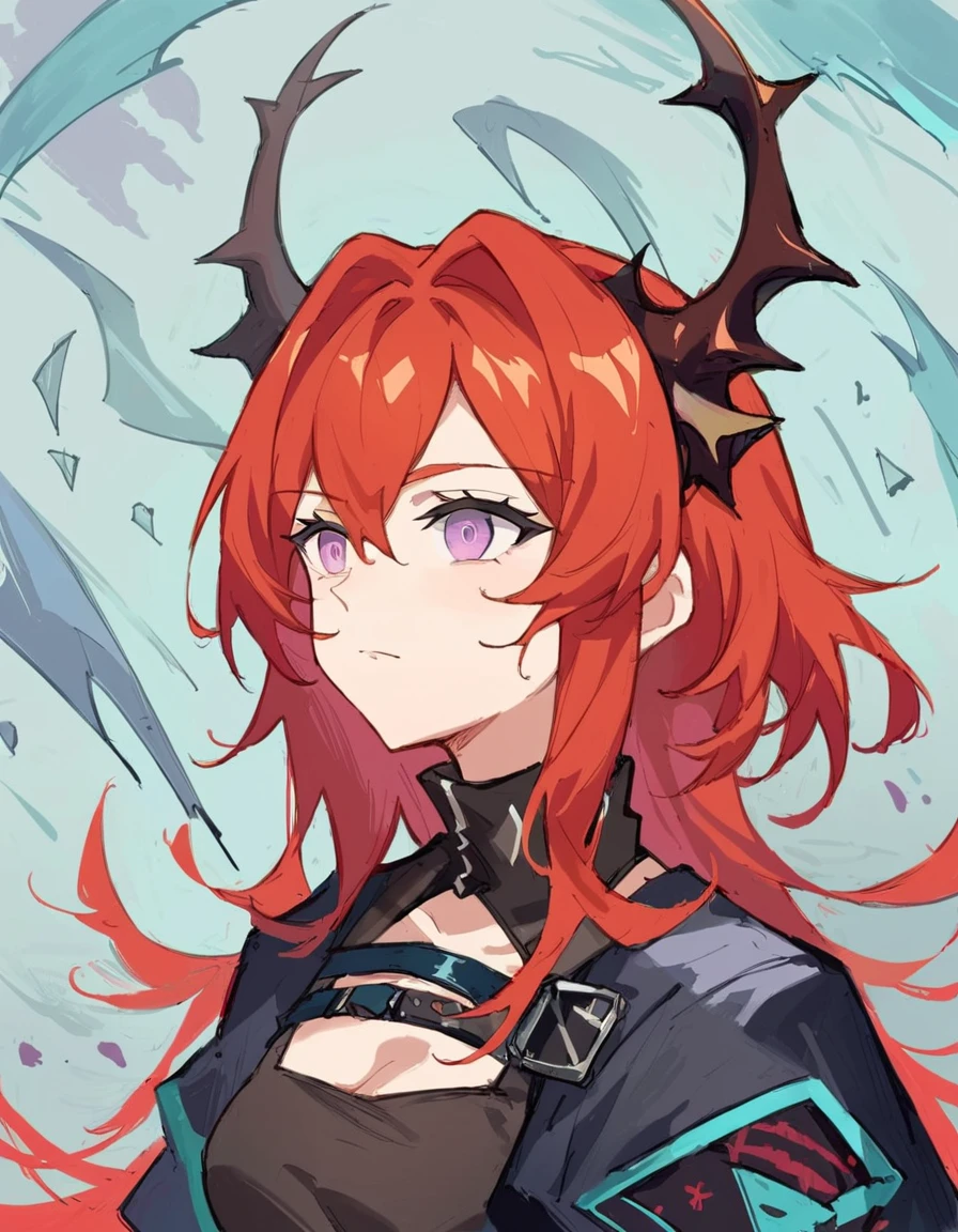 score_9, score_8_superior, score_7_superior, score_6_superior, One girl, Dragon Girl, Dragon Scale, Dragon Horn, Red hair, Glowing Skin, Sweat