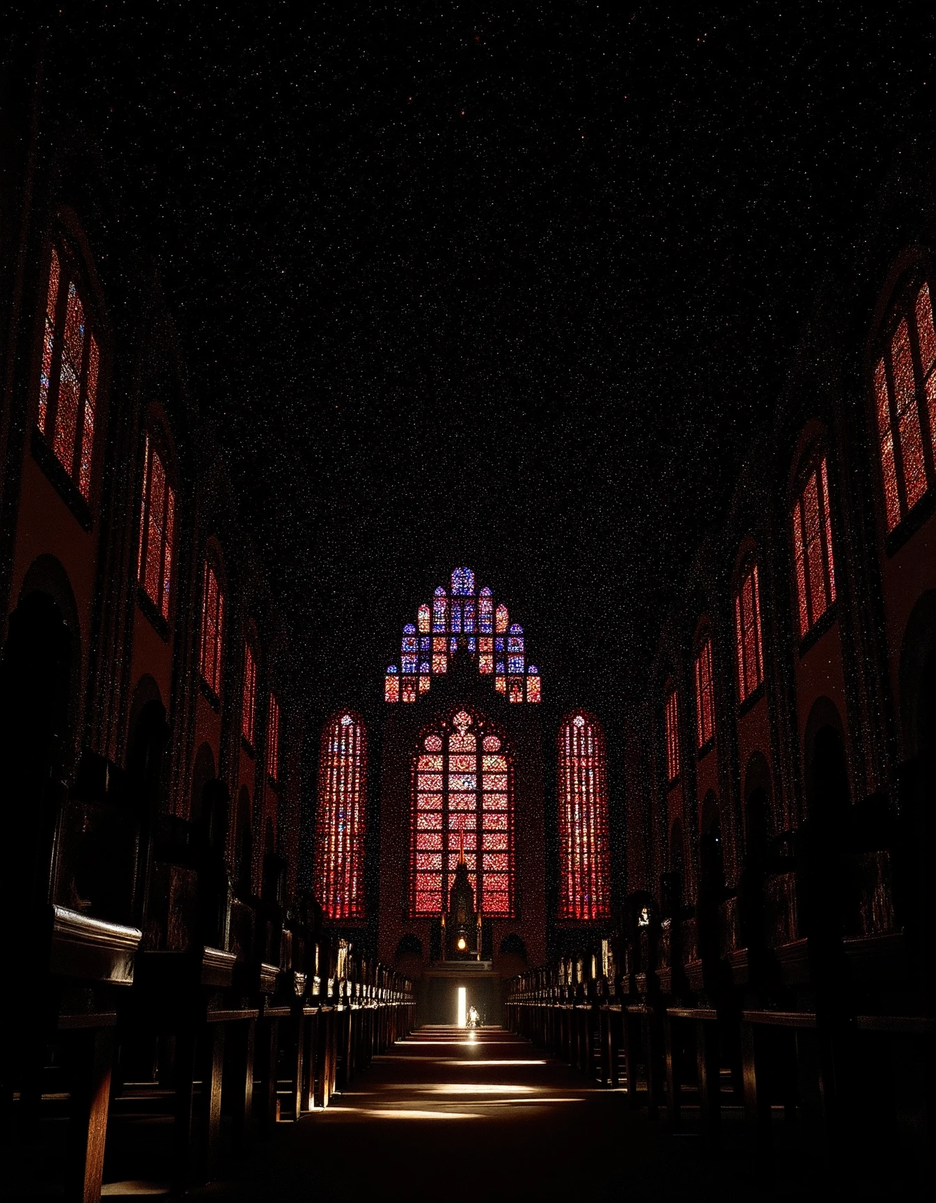 dark art of the inside of a giant church. <lora:Dark_Art:1>
