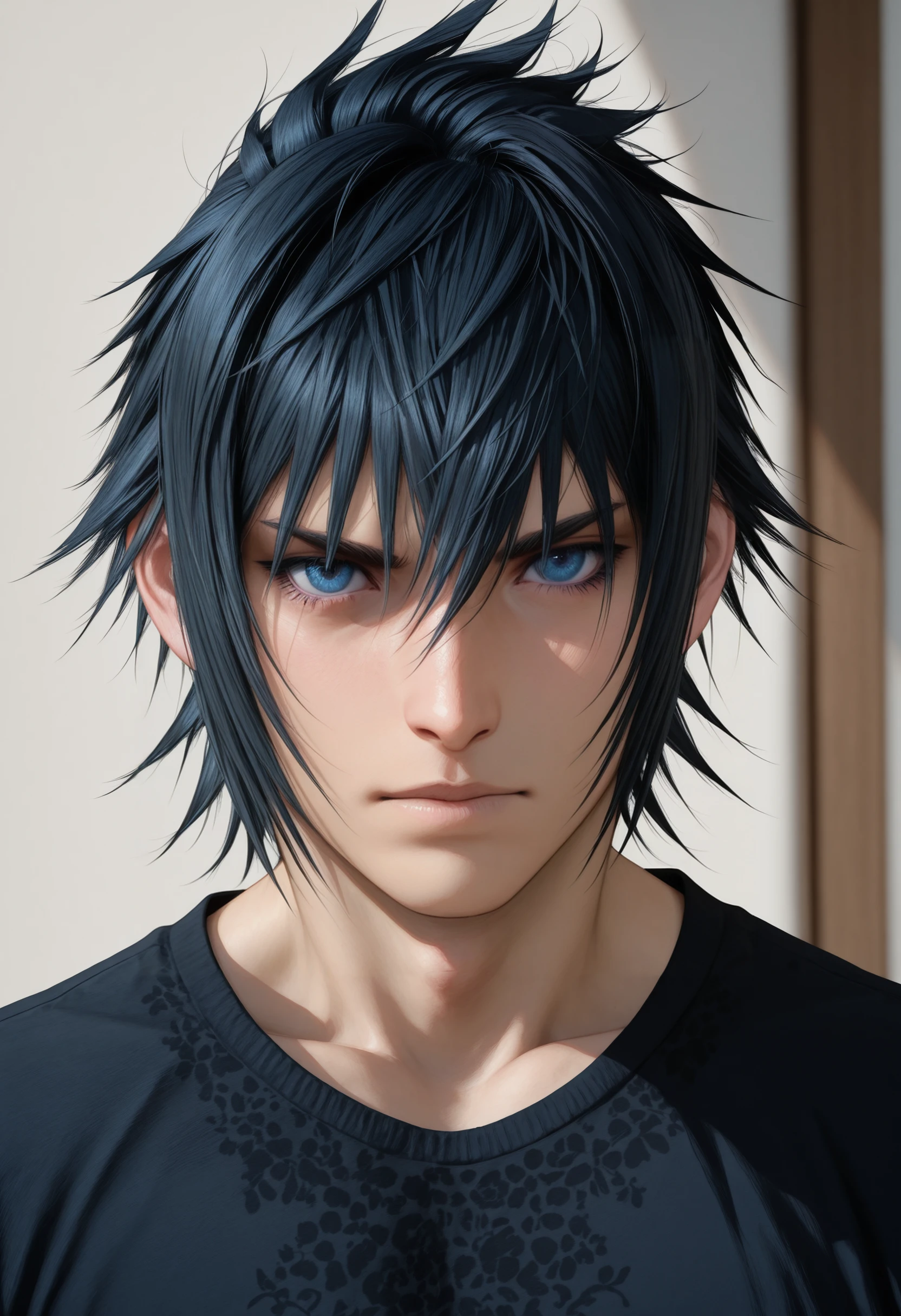 masterpiece, very aesthetic, best quality, absurdres, newest, solo,
<lora:ILFFNoctis:1>
FFNoctis, 1boy, black hair, short hair, blue eyes, looking at viewer, portrait