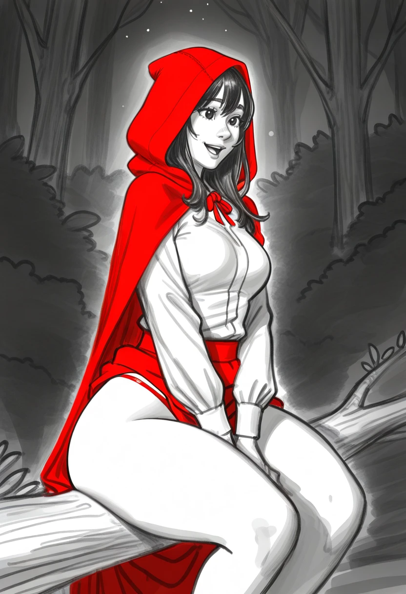 ((A male innocent version of red riding hood wearing short minimerotic dress)), NSFW, hentai, he is on his way to his grandma, (beautiful fairytale forest setting), he is lewd and lifting his skirt, ((bulge under the mini skirt)), ((dripping fat cock under the skirt)), ((he is becoming horny as he dreams about huge monstrous wolf fucking him)),