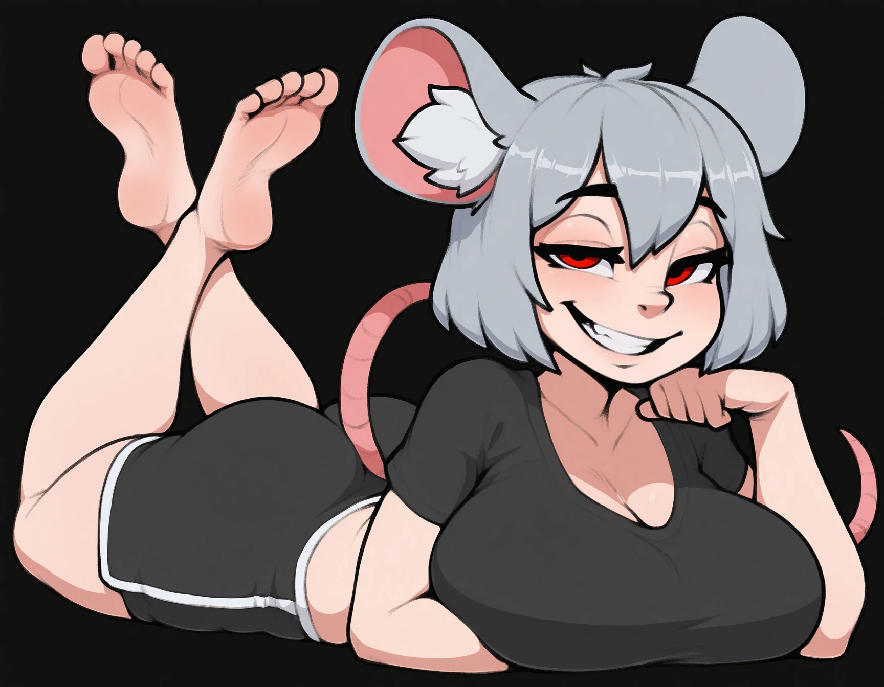huge breasts:1.5, full nude:1.4, beautiful foot, beautiful hand, masterpiece, highest quality,1 girl:1.5, flat style:1.5, anime style:1.5, cartoon style:1.5, silky skin:1.5, Chibi:1.5, spread your legs:1.5,drips of sweat:1.5,spread the anus:1.5, spread your pussy:1.5, in the heat:1.5, M-shaped spread your legs:1.5, public hair:1.5, gray hair:1.5, short hair:1.5, slave in chains:1.5, Chain neck:1.5, garter belt:1.5, big red eyes:1.5, wolf ears:1.5, screaming:1.5, thick eyebrows:1.5, Raped from behind with huge dick:1.5, huge dick in pussy:1.5