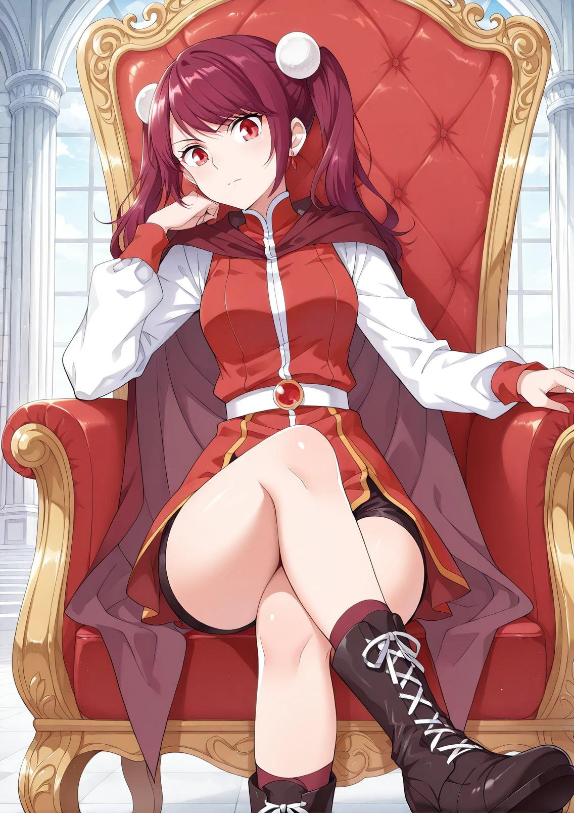 woman,<lora:lina:1>, lina, short hair, throne room