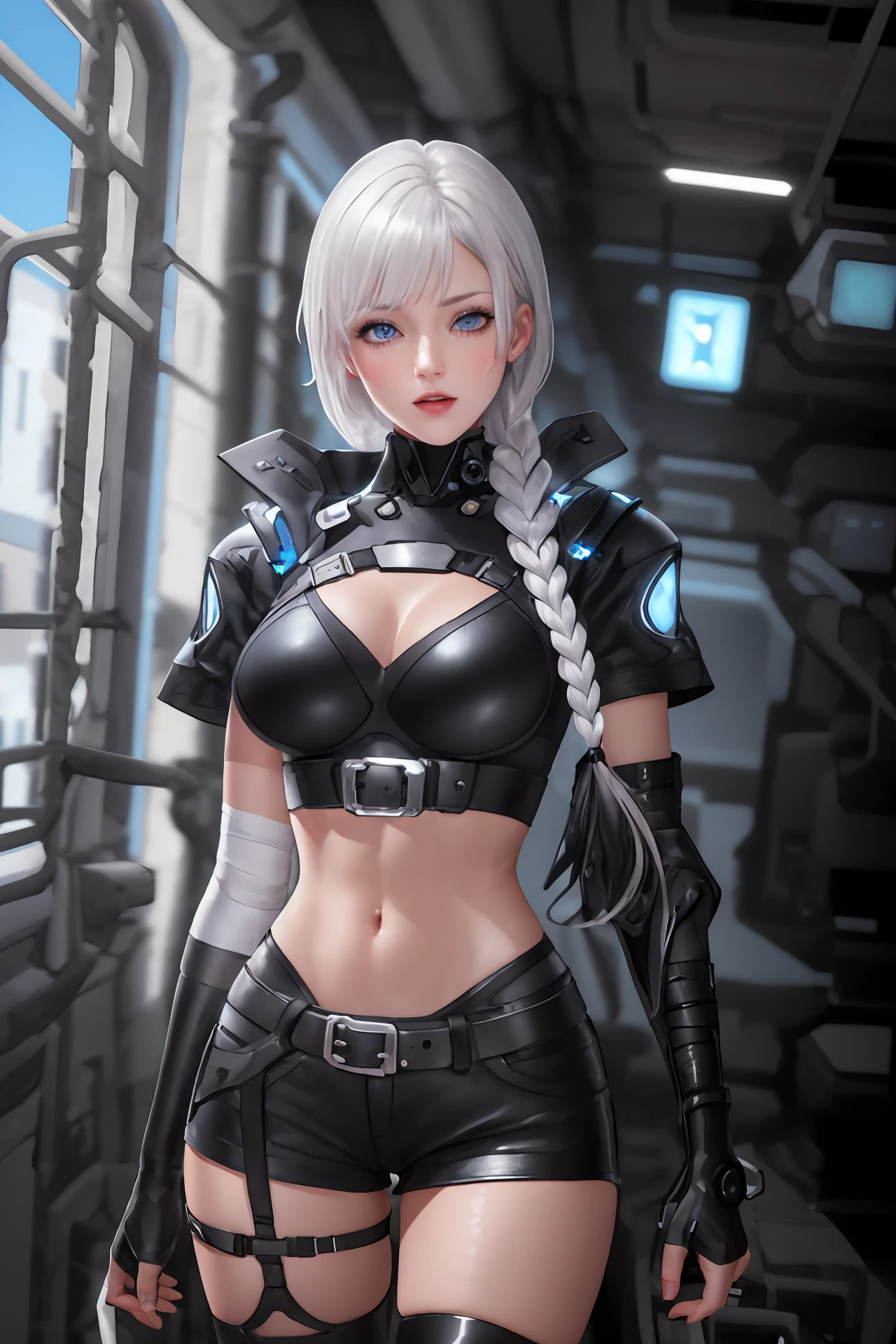 ((mejor calidad)), ((obra maestra)), (muy detallado:1.3), ..3d, hermoso (cyberpunk:1.3) 2b nier automata, ((Unidad Yorha no 2 tipo B)), vida real, Una chica, cabin, Humano, Grande, ombligo, desnudez, (Obra maestra, highest qualityr), Rayo lateral, , hermosos ojos detallados, cadena de esclavos, collar de esclavo, trasero perfecto, pechos, Ropa de esclavo, con los ojos muy abiertos, lengua de salida,-Lengua, loco, boca abierta, Gritando, ahe-cara, rough breathing, sonrojarse, sudar, Ropa de esclavo, cabello multicolor, Dumpling pelo, cuerpo completo, Ropa reveladora, terminales de computadora operativas, servidores de computadora, Pantallas LCD, fibre optic cables, Logotipos corporativos, HDR (High Dymanic Range), Trazado de rayos, NVIDIA RTX, Super resolution, Irreal 5, Sub-Surface Scatterring, Texturas PBR, postprocesamiento, Anisotropic filtering, profundidad de campo, maximum sharpness and sharpness, Texturas multicapa, Mapeo de albedo y especular, sombreado de superficie, Accurate simulation of light-material interactions, proporciones perfectas, octane representation, duotone lighting, ISO bajo, balance de blancos, regla de tercios, apertura amplia, 8K RAW, high-efficiency subpixels, sub-pixel convolution, glow particles,