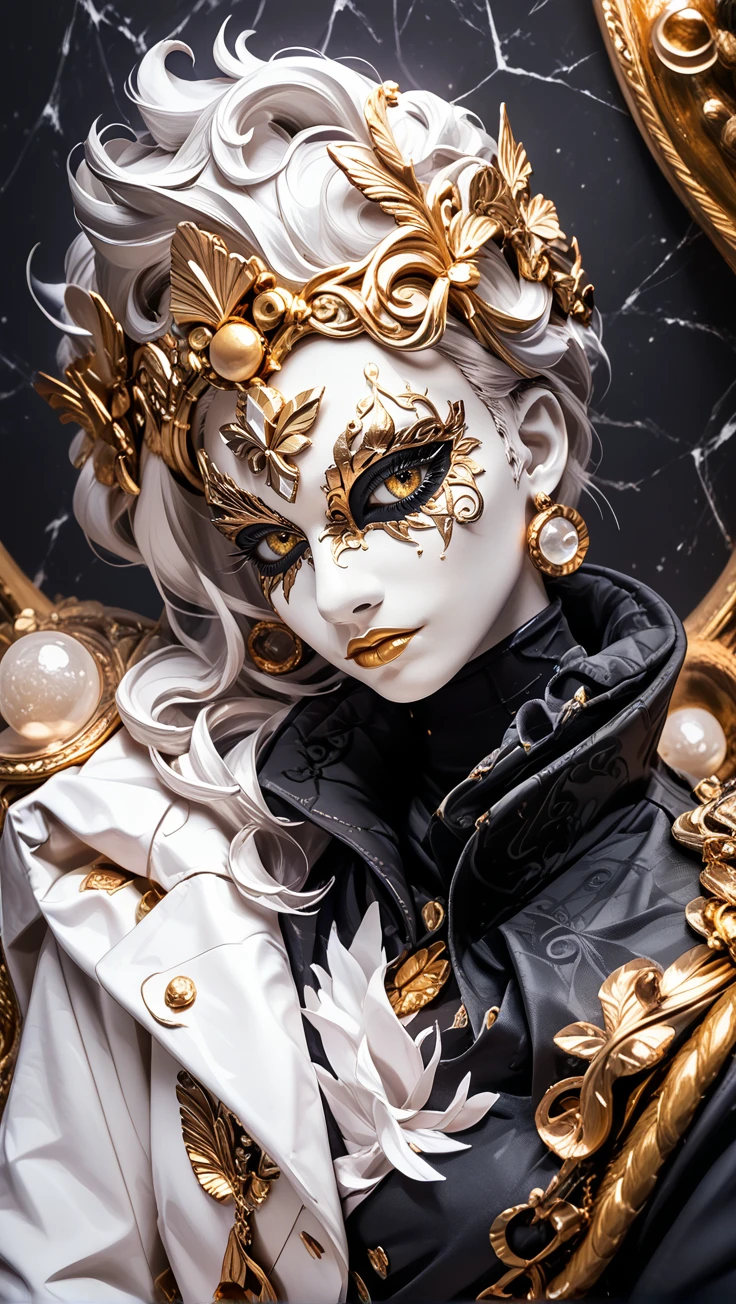 score 9, score 8 up, score 7 up,
fashion model in avant-garde black and gold bodysuit, asymmetrical latex and velvet design, chrome jewelry, sleek platinum hair, expressionless gaze, standing alone in a vast empty gallery space, harsh spotlight, minimalist dystopian fashion editorial,
<lora:Masquerade__Symbolism:1> neobaroquemasquerade