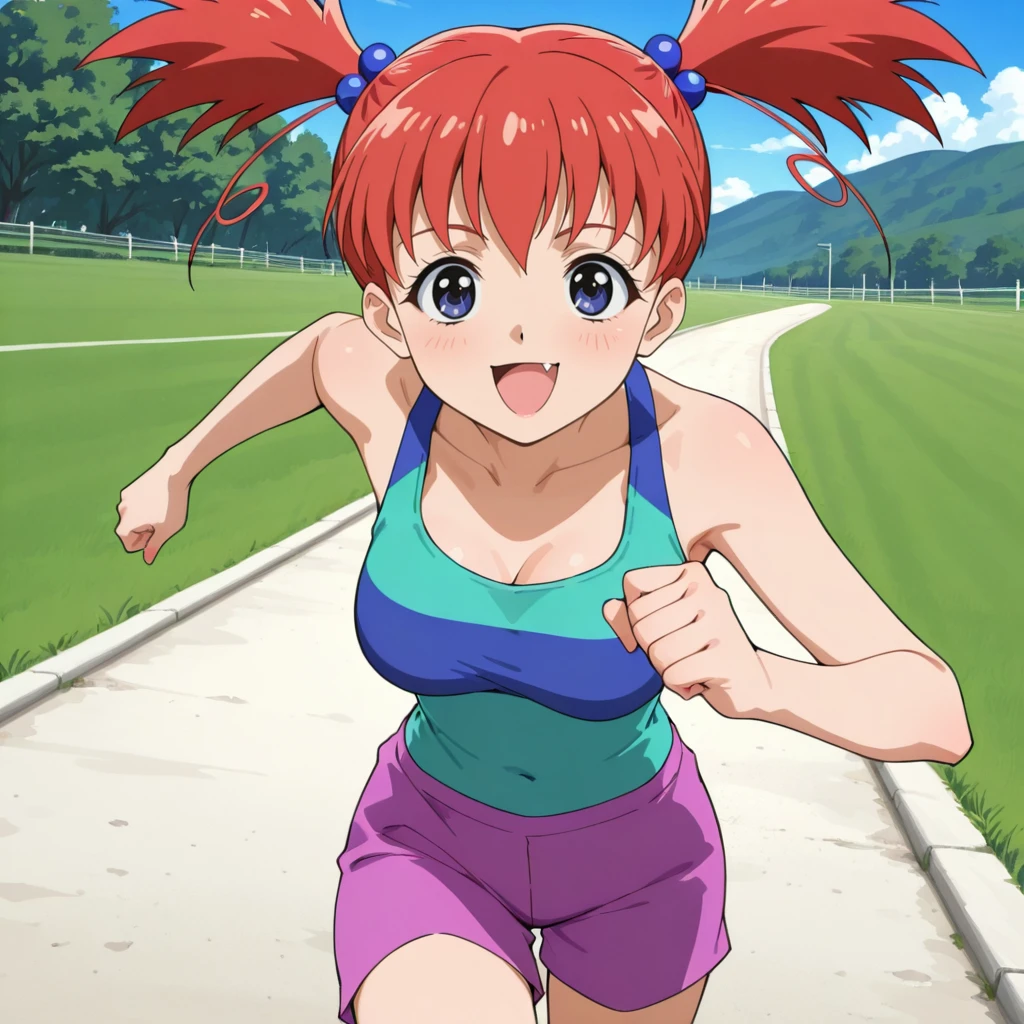detailed background, CG, outdoor, ground,
1girl, running, looking at viewer, (masterpiece:1.4, high quality, 4k, 8k), dash,
BREAK
solo, medium breasts,
Sispri_Mami, twintail,
open mouth, smile, fang, <lora:ã·ã¹ã¿ã¼ããªã³ã»ã¹çæ·±Sister_Princess_Mami:1>