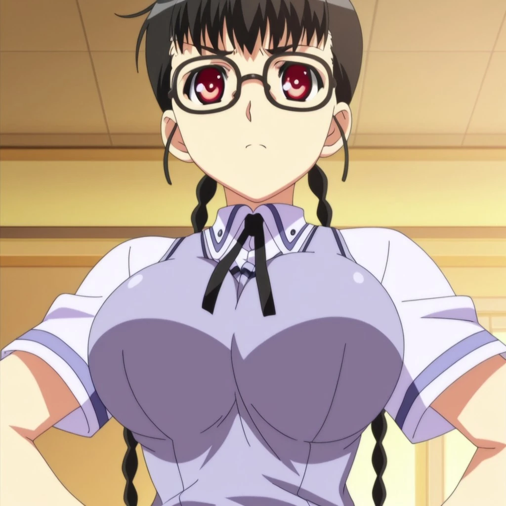 masterpiece, best quality, 1girl, leaning forward, (lactating into cup:1.5), insanely huge breast,full  nude, mari makinami, glasses,HD