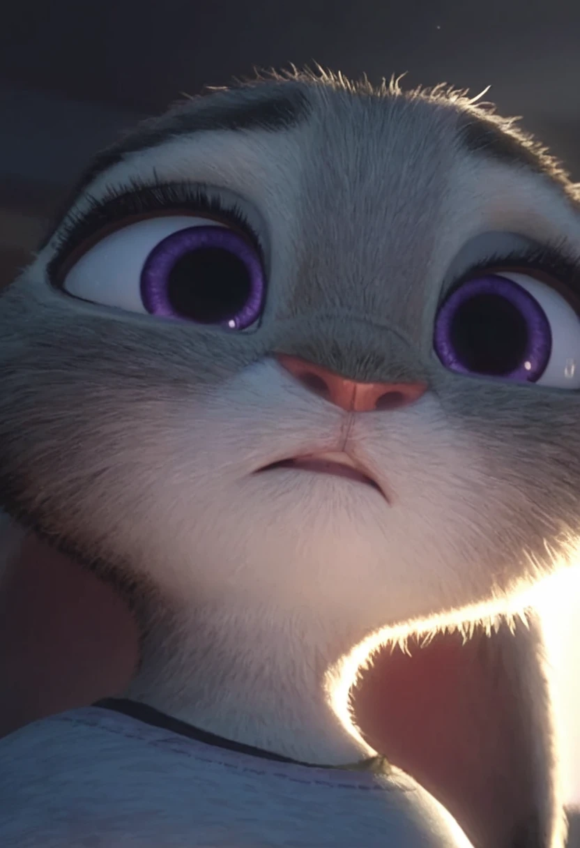 <lora:judyhopps-v3-Yiffy:0.8> judyhopps, front view, portrait, solo, interior, dark lighting, backlighting, rim light, BREAK best quality, high quality, masterpiece