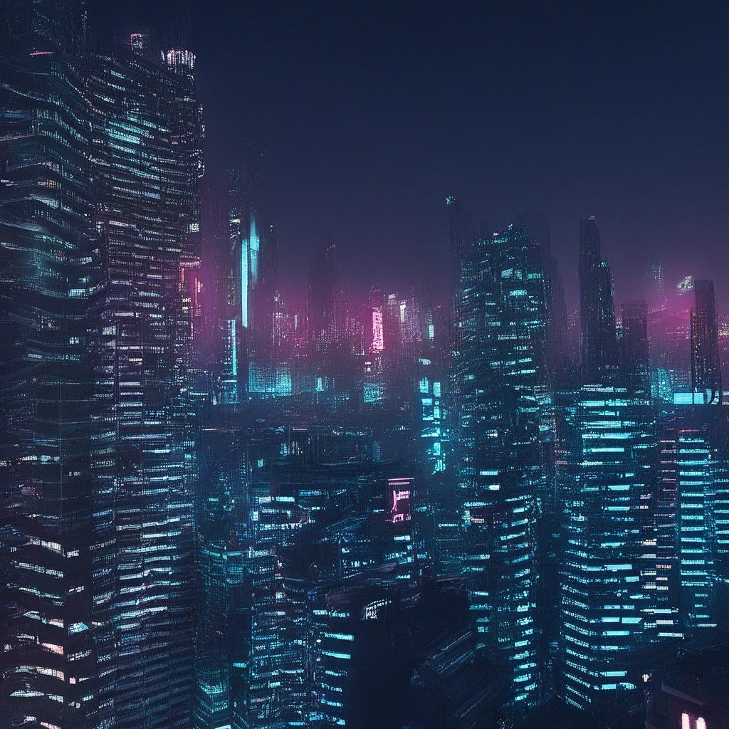 (BG_Cyberpunk, scenery, building, city, outdoors, night, cityscape, science fiction, city lights, neon lights, skyscraper, cuberpunk),
