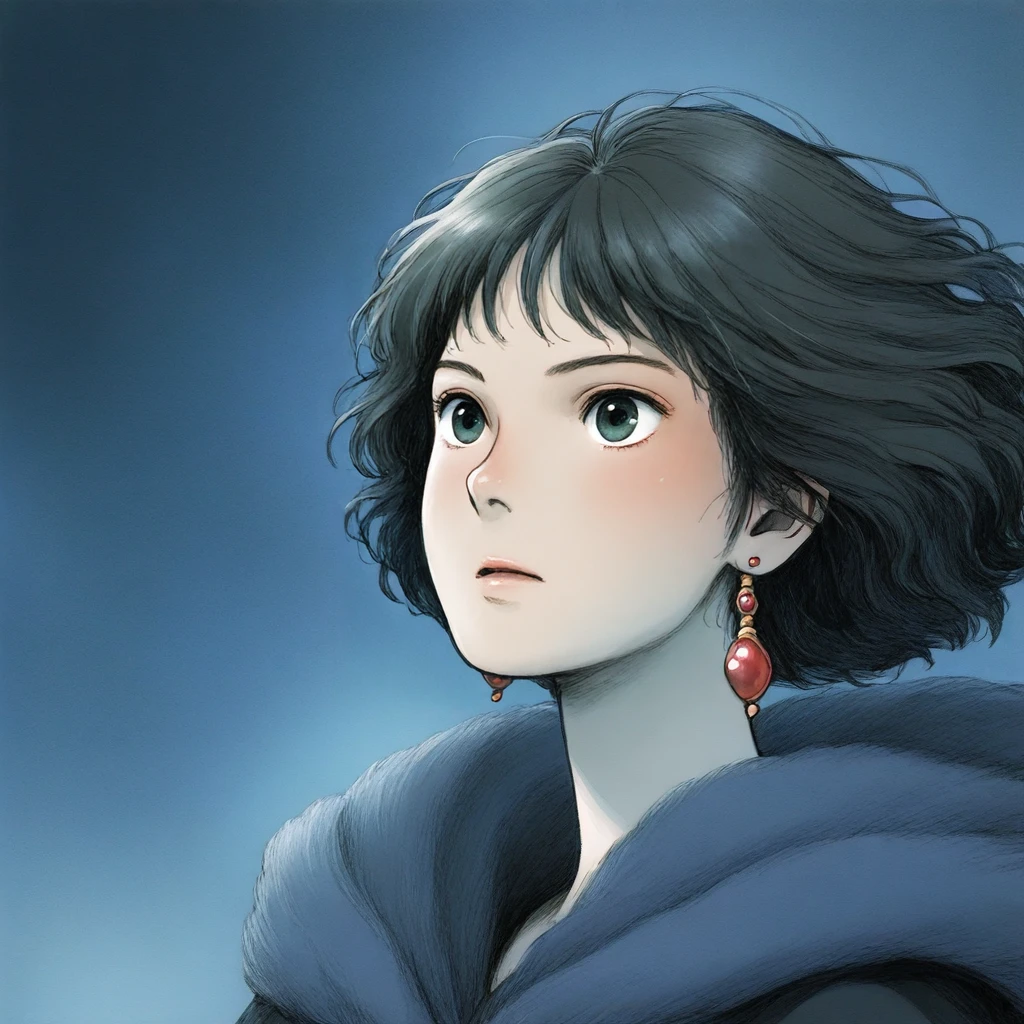 <lora:DarkGhibliMJ7Illustrious:1> Studio Ghibli Dark Fairytale, Portrait